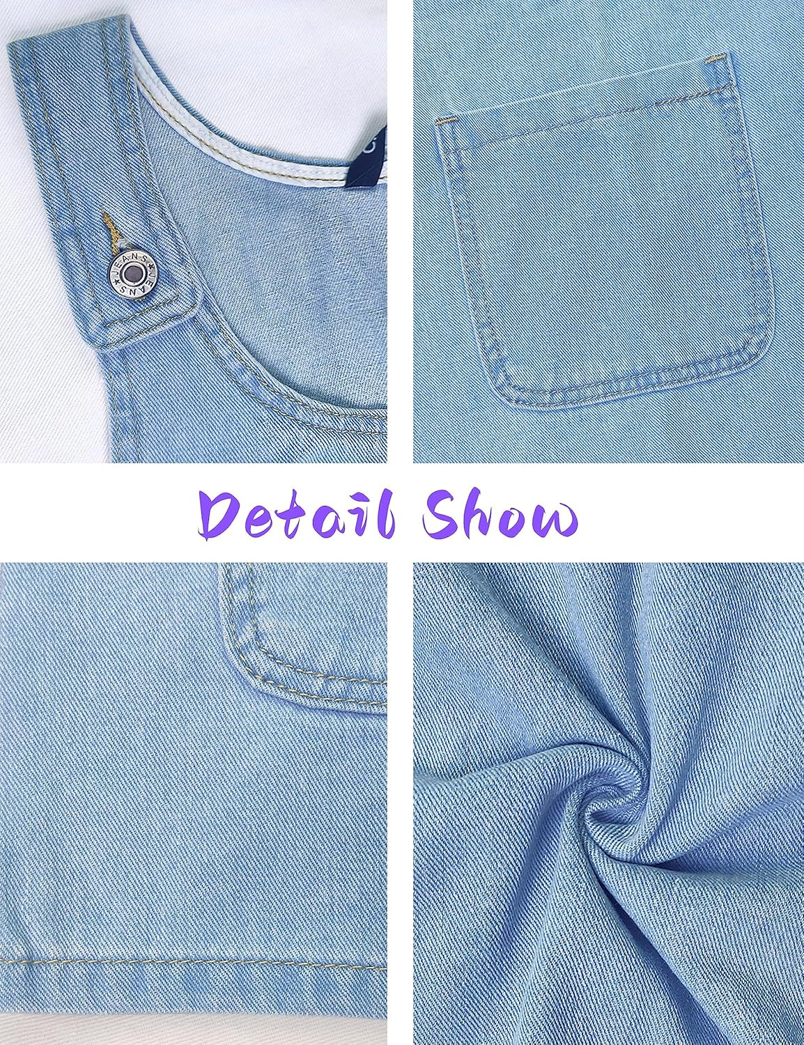 Unilexi Women’s Loose Summer Sexy Denim Skirt Casual Sleeveless Jean Overall Dresses with Pockets