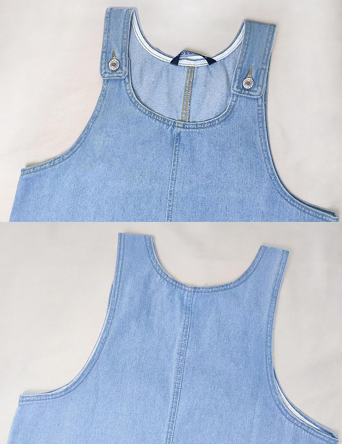 Unilexi Women’s Loose Summer Sexy Denim Skirt Casual Sleeveless Jean Overall Dresses with Pockets