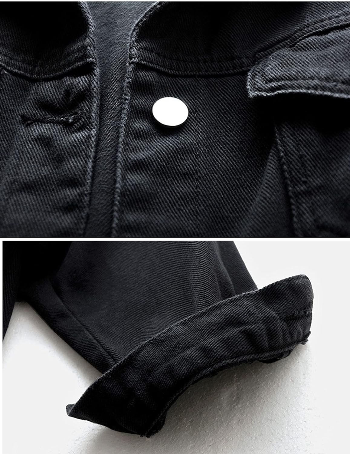 Unilexi Women's Solid Color Denim Jacket Long Sleeve Jean Jacket Casual Coat with Pockets