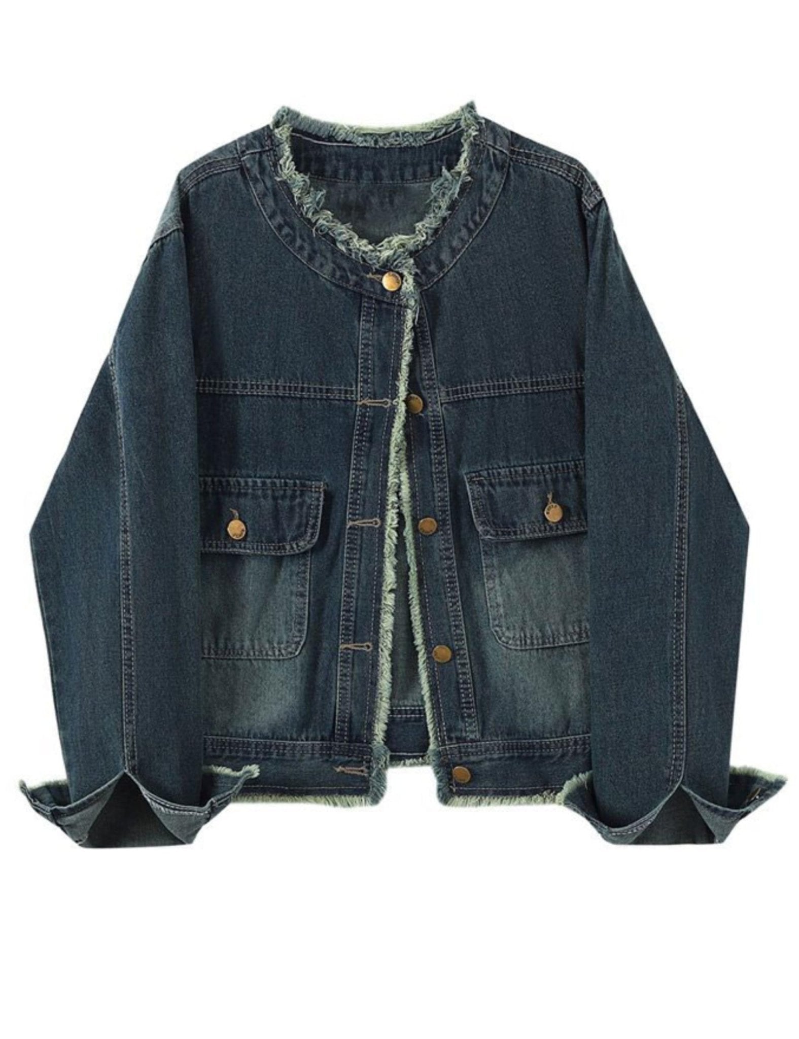 Unilexi Womens Vintage Denim Jacket Distressed Jean Jacket Cute Boyfriend Fall Denim Outfit