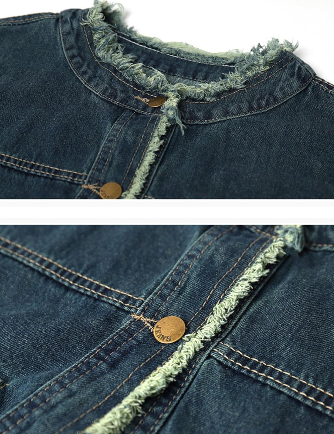 Unilexi Womens Vintage Denim Jacket Distressed Jean Jacket Cute Boyfriend Fall Denim Outfit