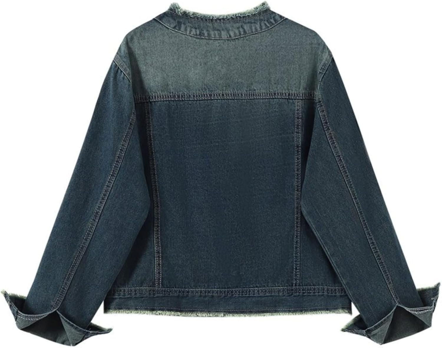 Unilexi Womens Vintage Denim Jacket Distressed Jean Jacket Cute Boyfriend Fall Denim Outfit