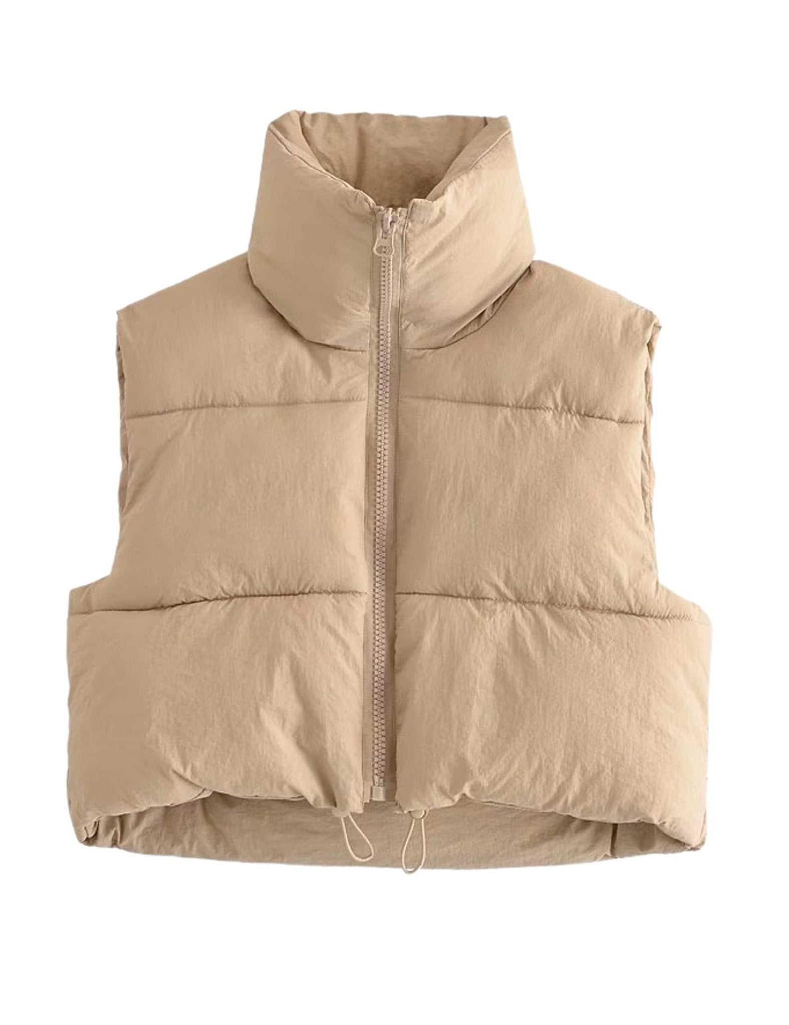 Unilexi Womens Warm Retro Padded Cropped Vest Stand Collar Puffer Short Vest Sleeveless Coat