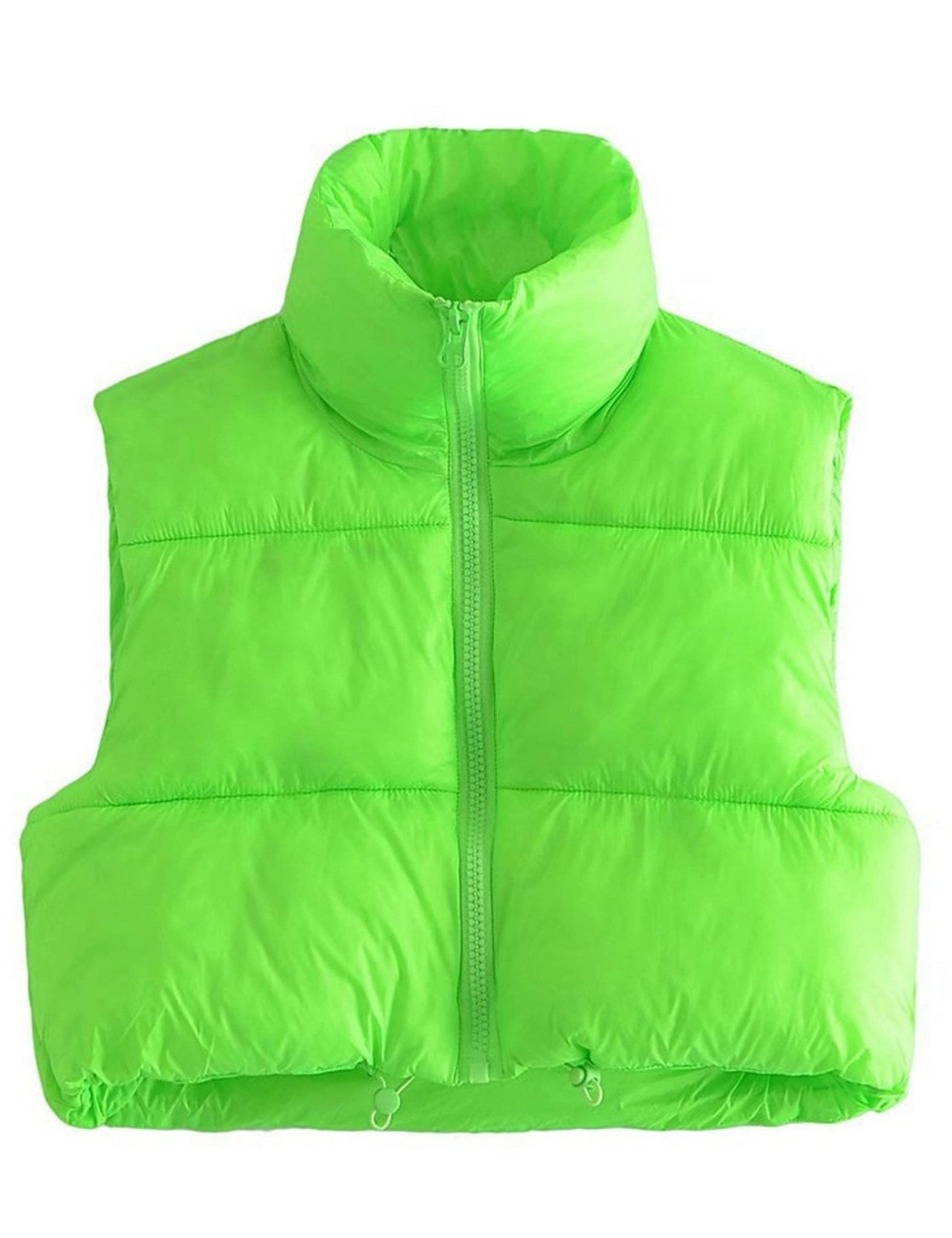 Unilexi Womens Warm Retro Padded Cropped Vest Stand Collar Puffer Short Vest Sleeveless Coat