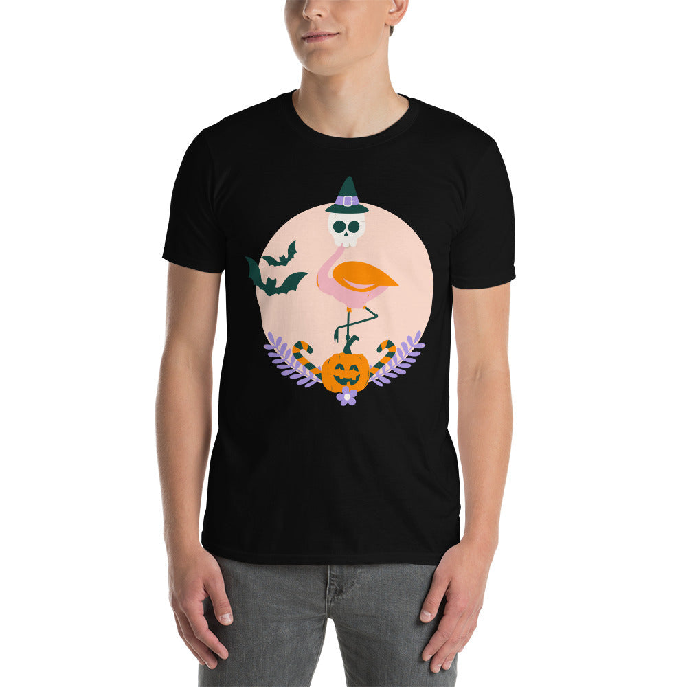 Flamingo Halloween Skull T-Shirt