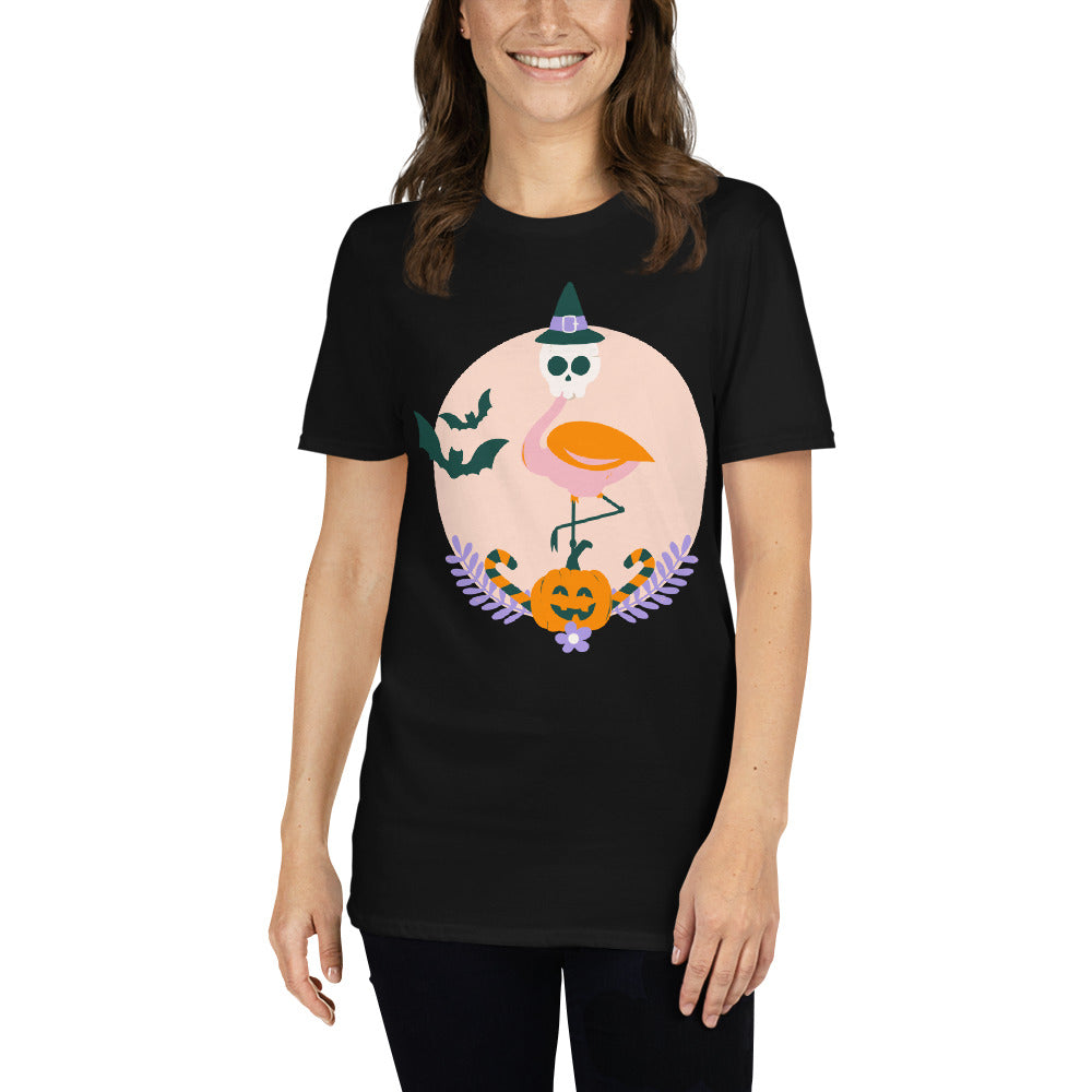Flamingo Halloween Skull T-Shirt
