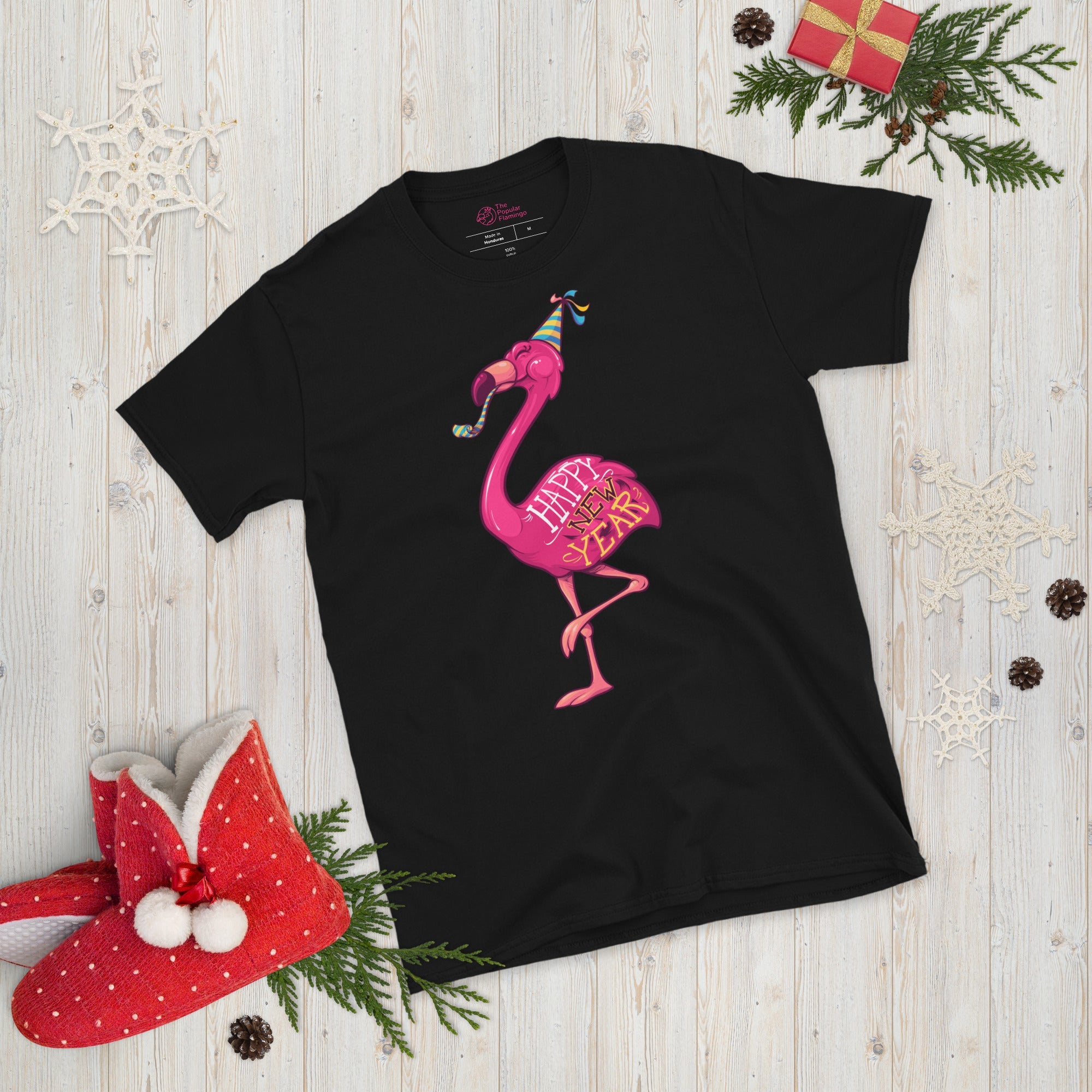 Original The Popular Flamingo Happy New Year T-Shirt