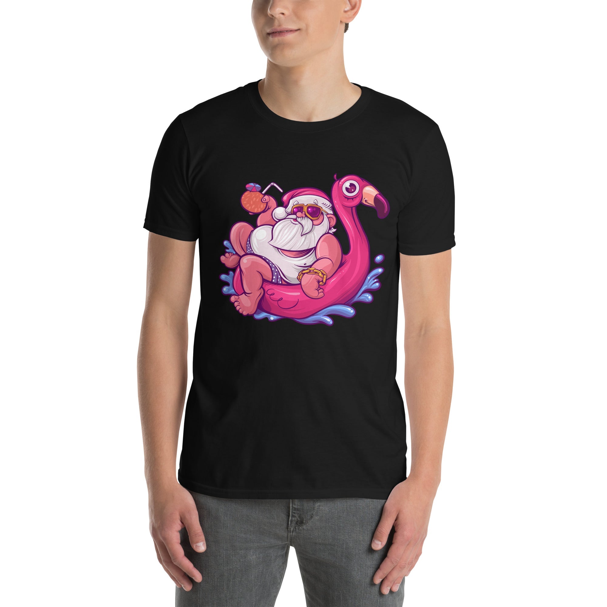 Relaxin' Santa Flamingo T-Shirt