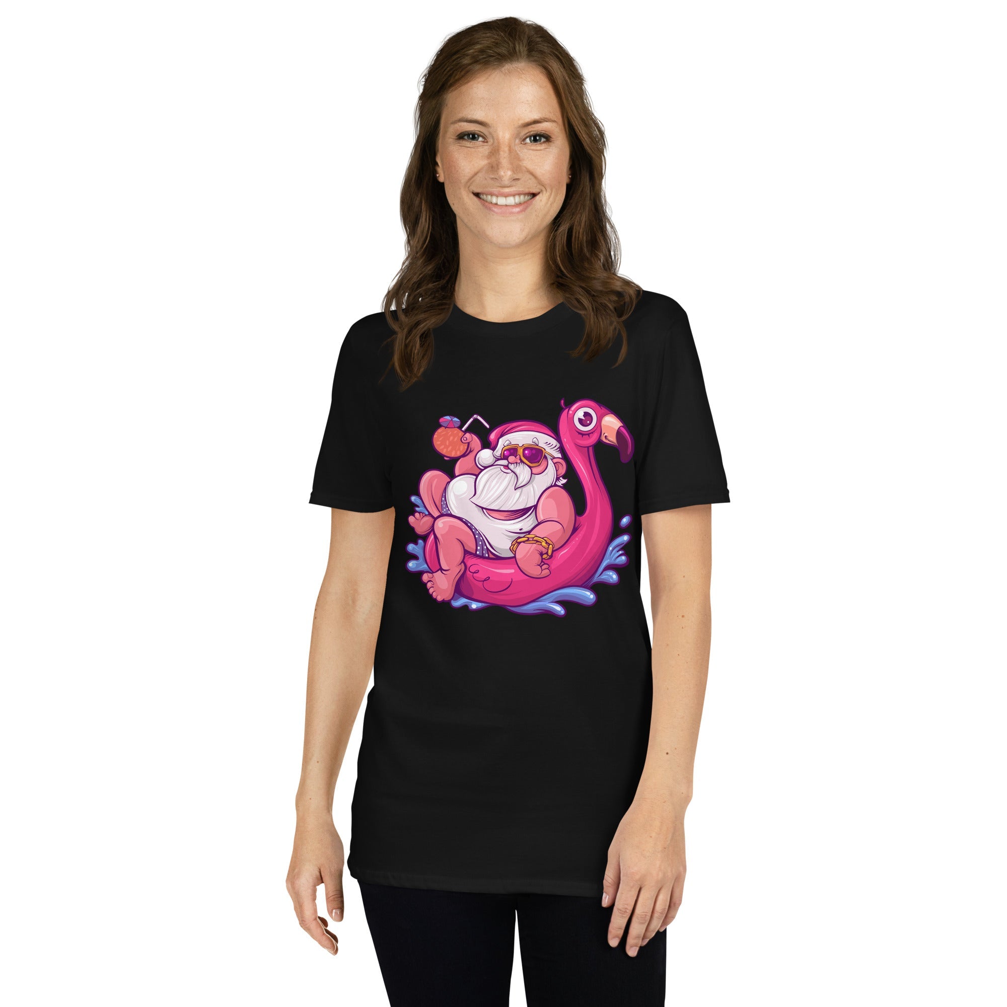 Relaxin' Santa Flamingo T-Shirt