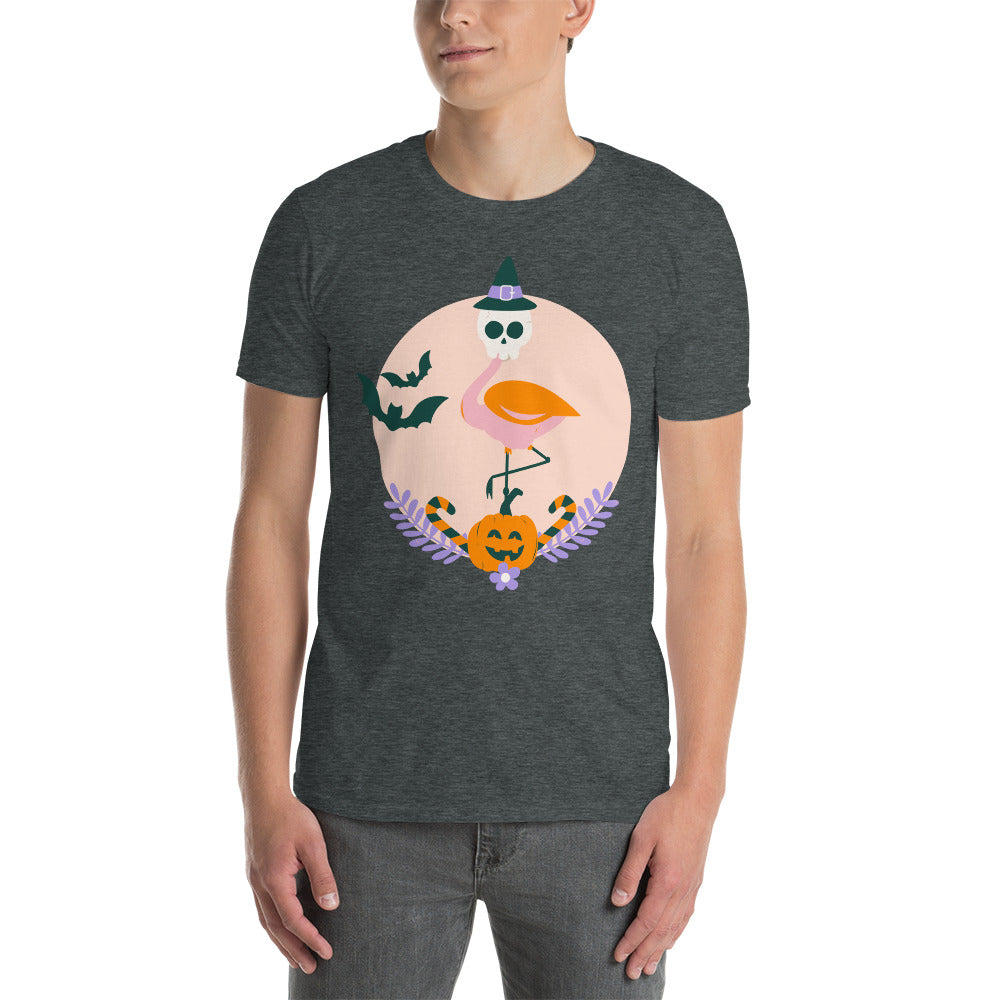 Flamingo Halloween Skull T-Shirt