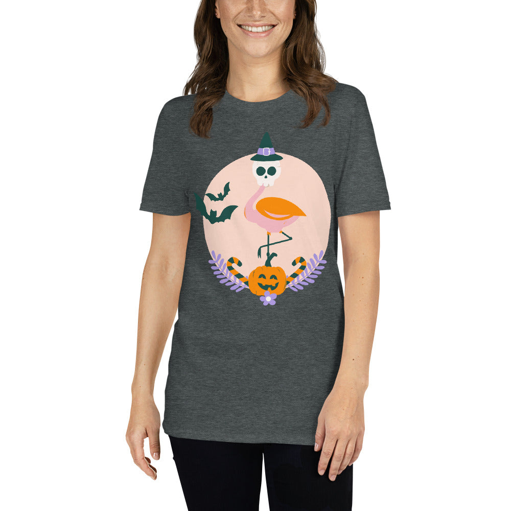 Flamingo Halloween Skull T-Shirt