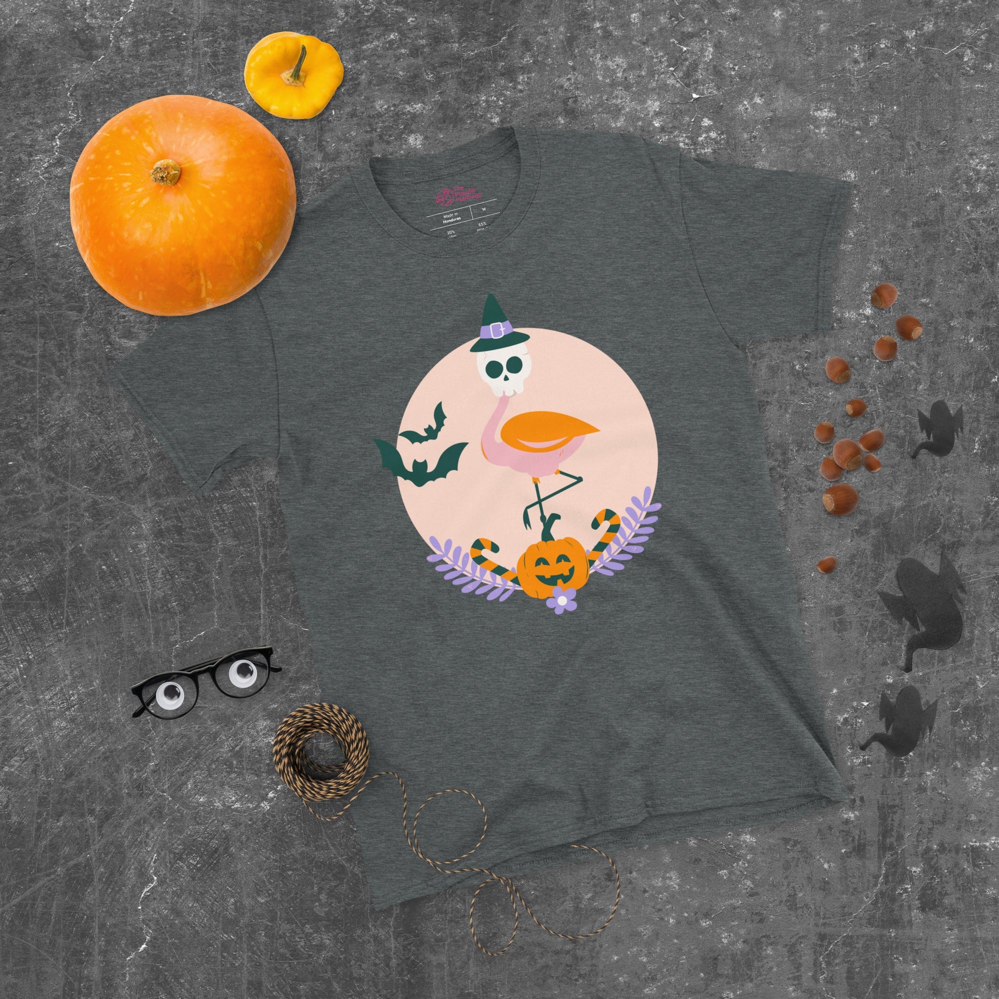 Flamingo Halloween Skull T-Shirt