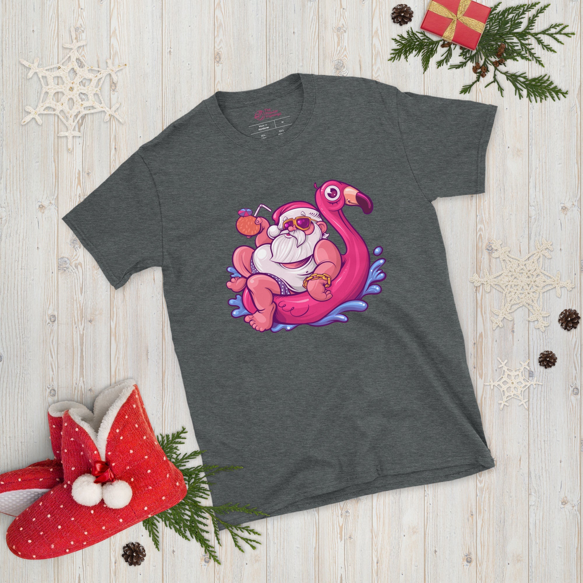 Relaxin' Santa Flamingo T-Shirt