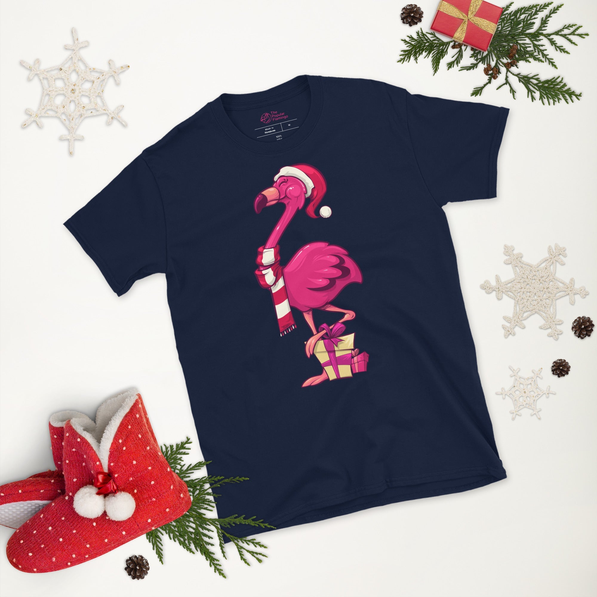 Original The Popular Flamingo Christmas T-Shirt
