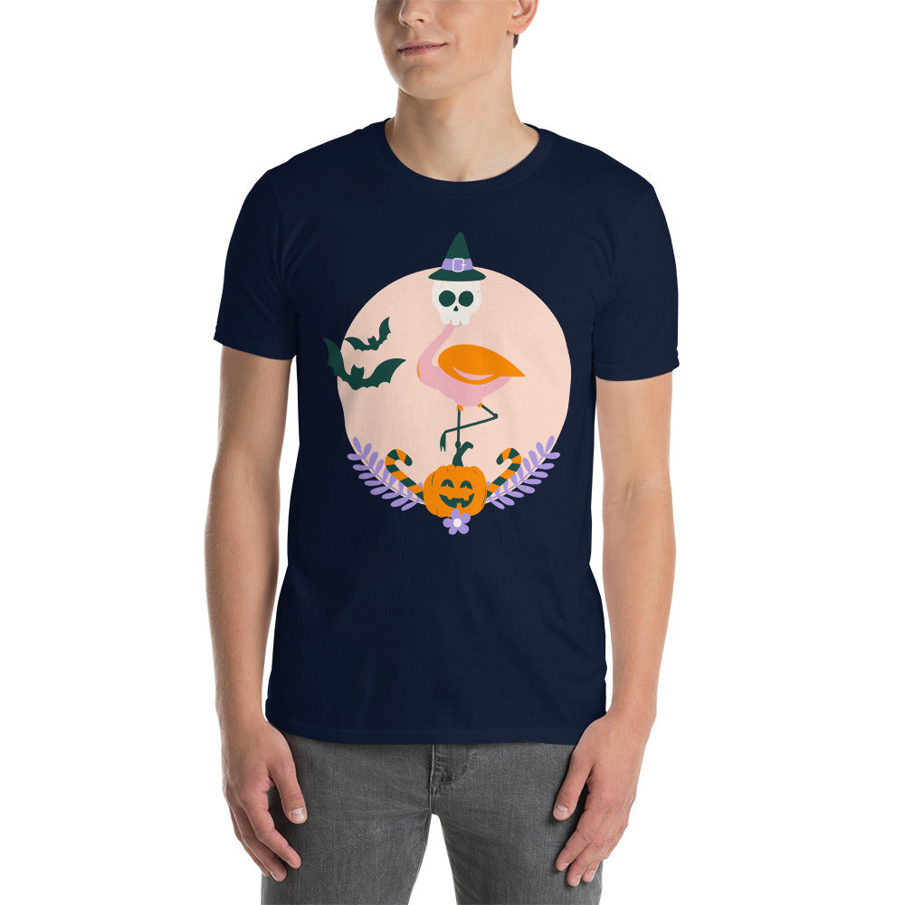 Flamingo Halloween Skull T-Shirt