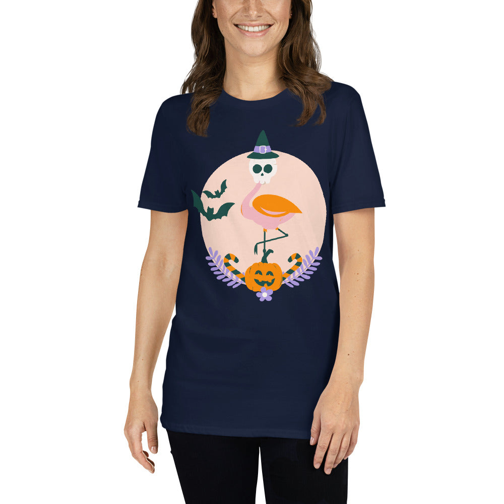 Flamingo Halloween Skull T-Shirt