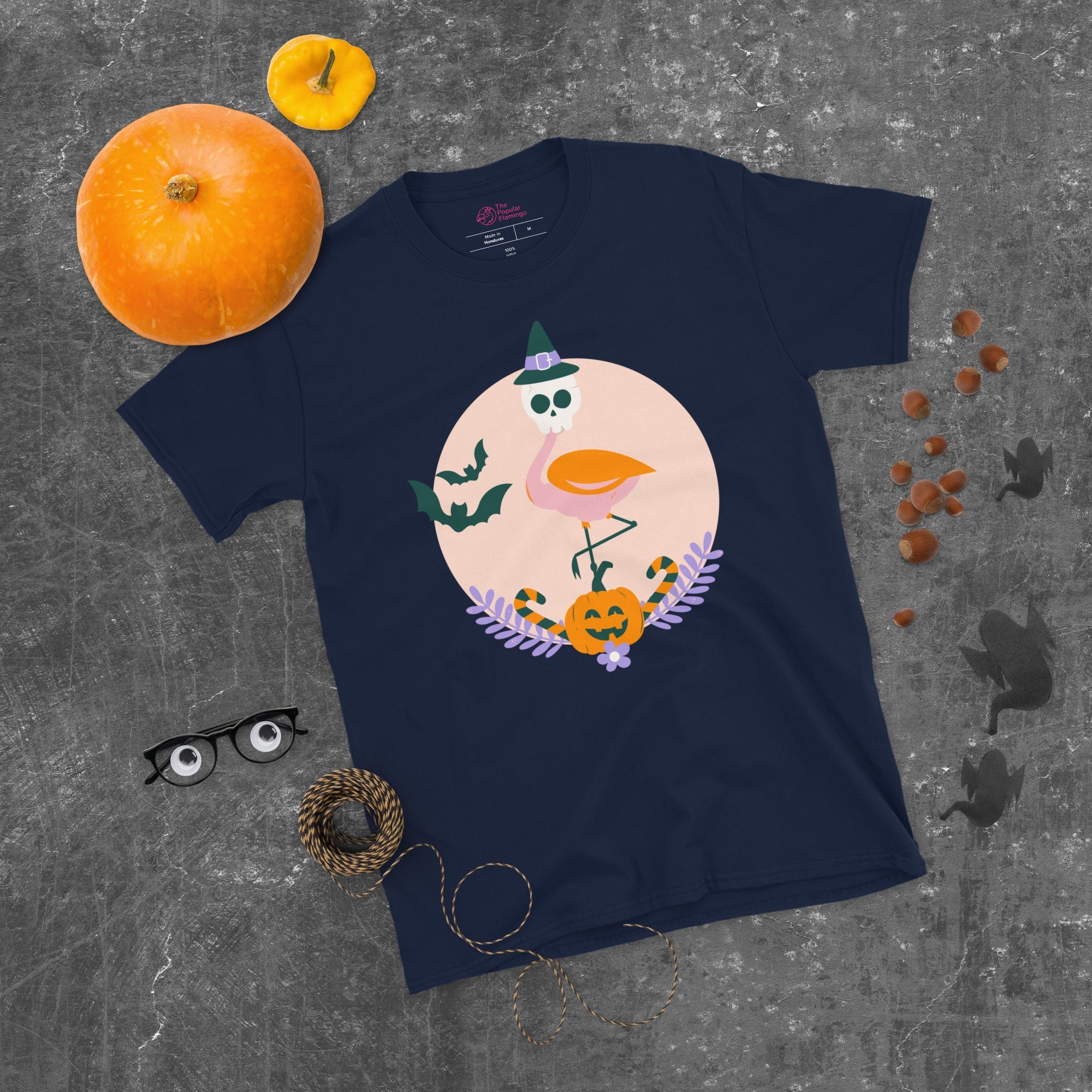 Flamingo Halloween Skull T-Shirt