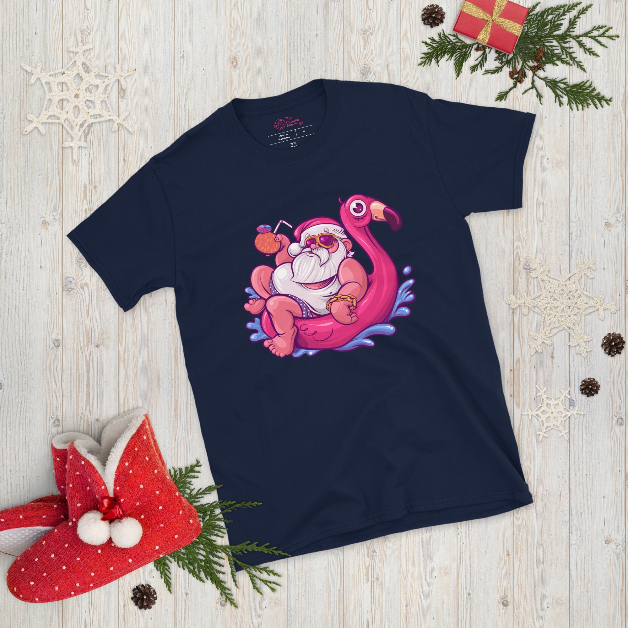 Relaxin' Santa Flamingo T-Shirt