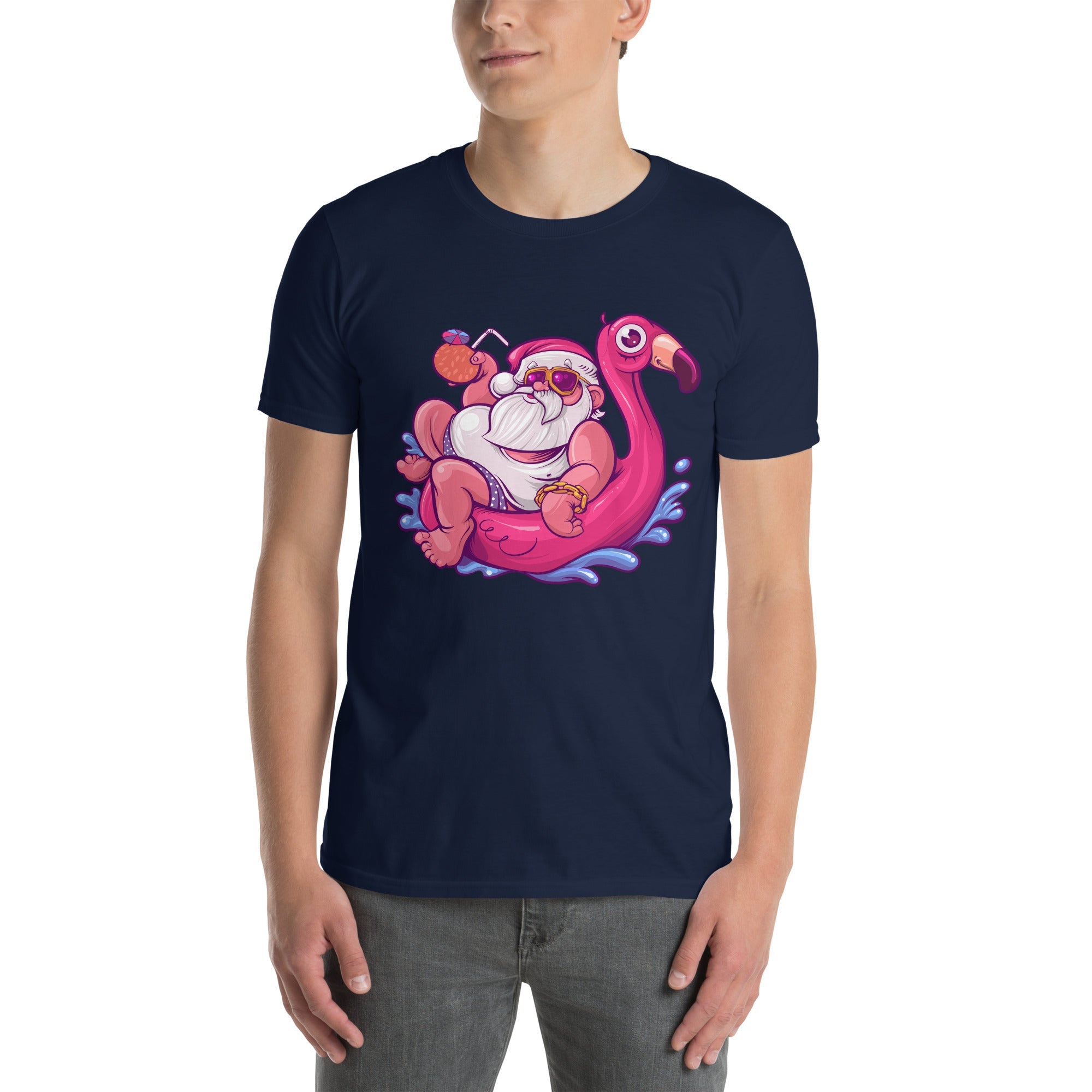 Relaxin' Santa Flamingo T-Shirt