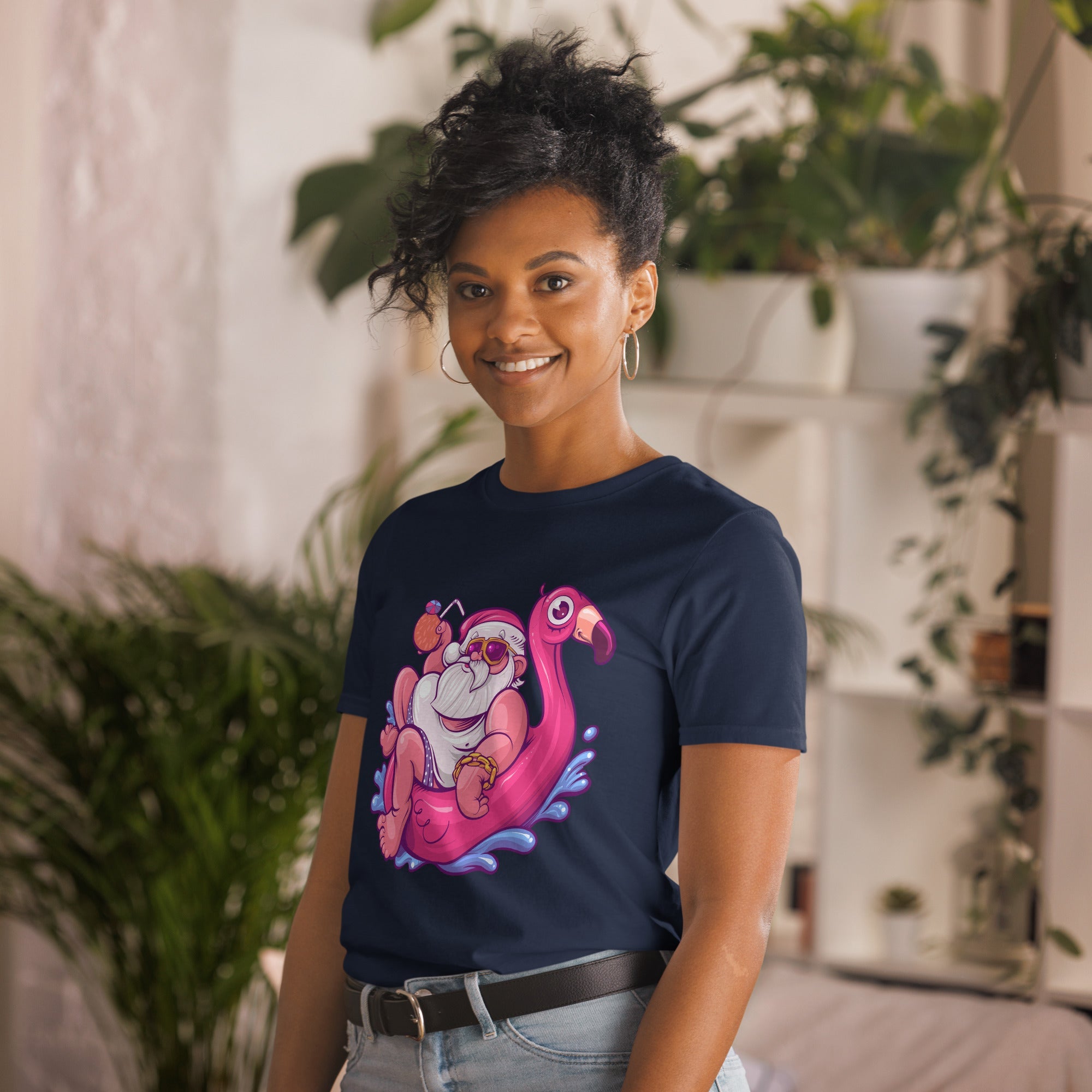 Relaxin' Santa Flamingo T-Shirt