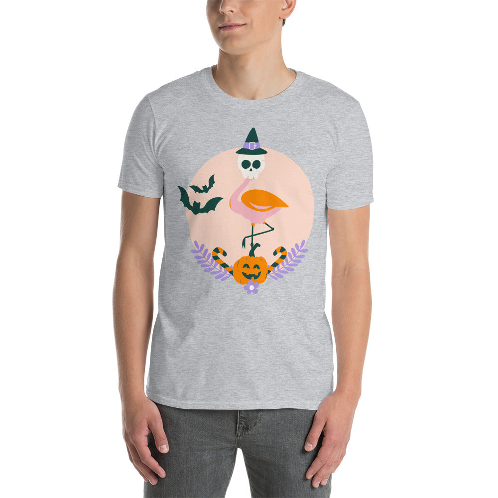 Flamingo Halloween Skull T-Shirt