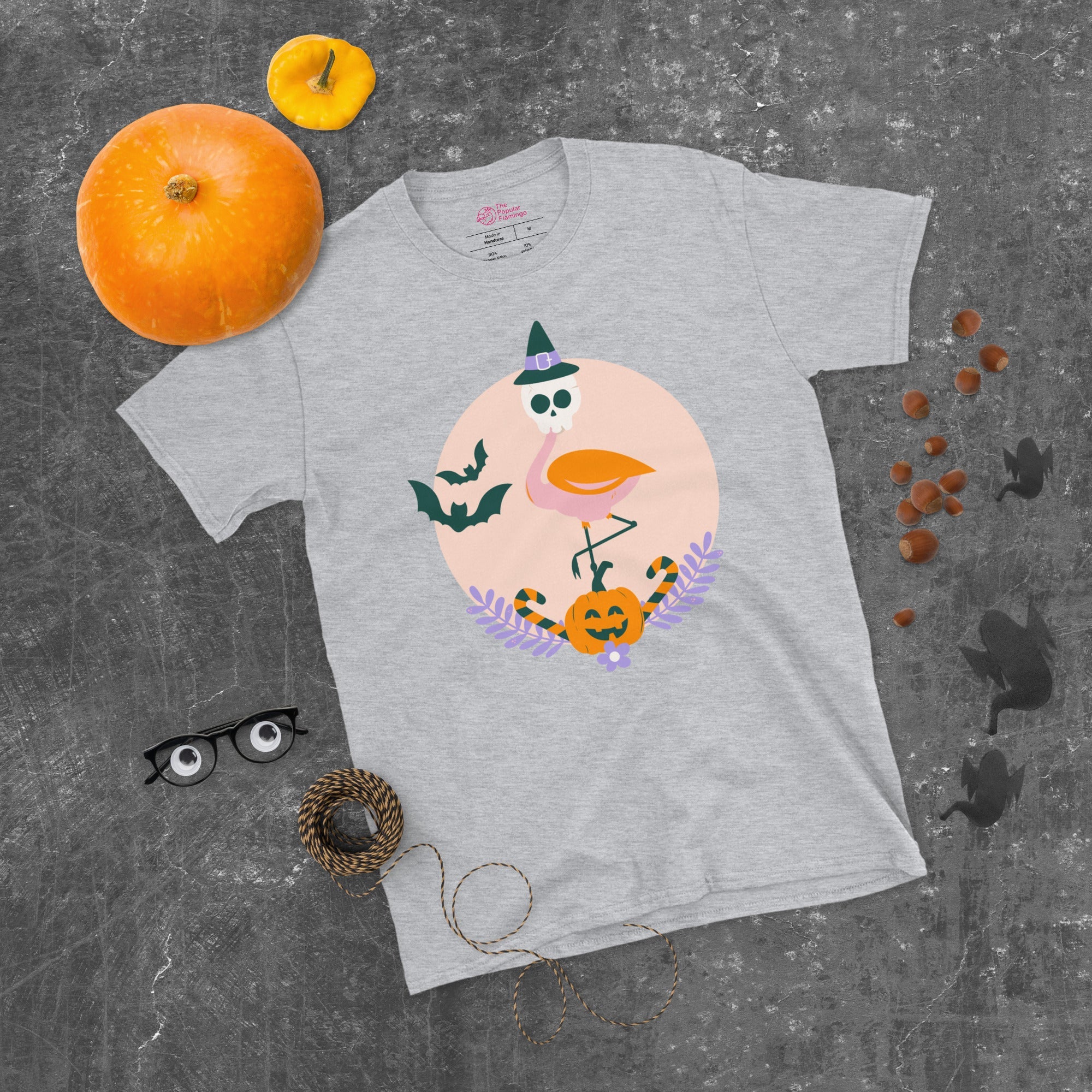 Flamingo Halloween Skull T-Shirt