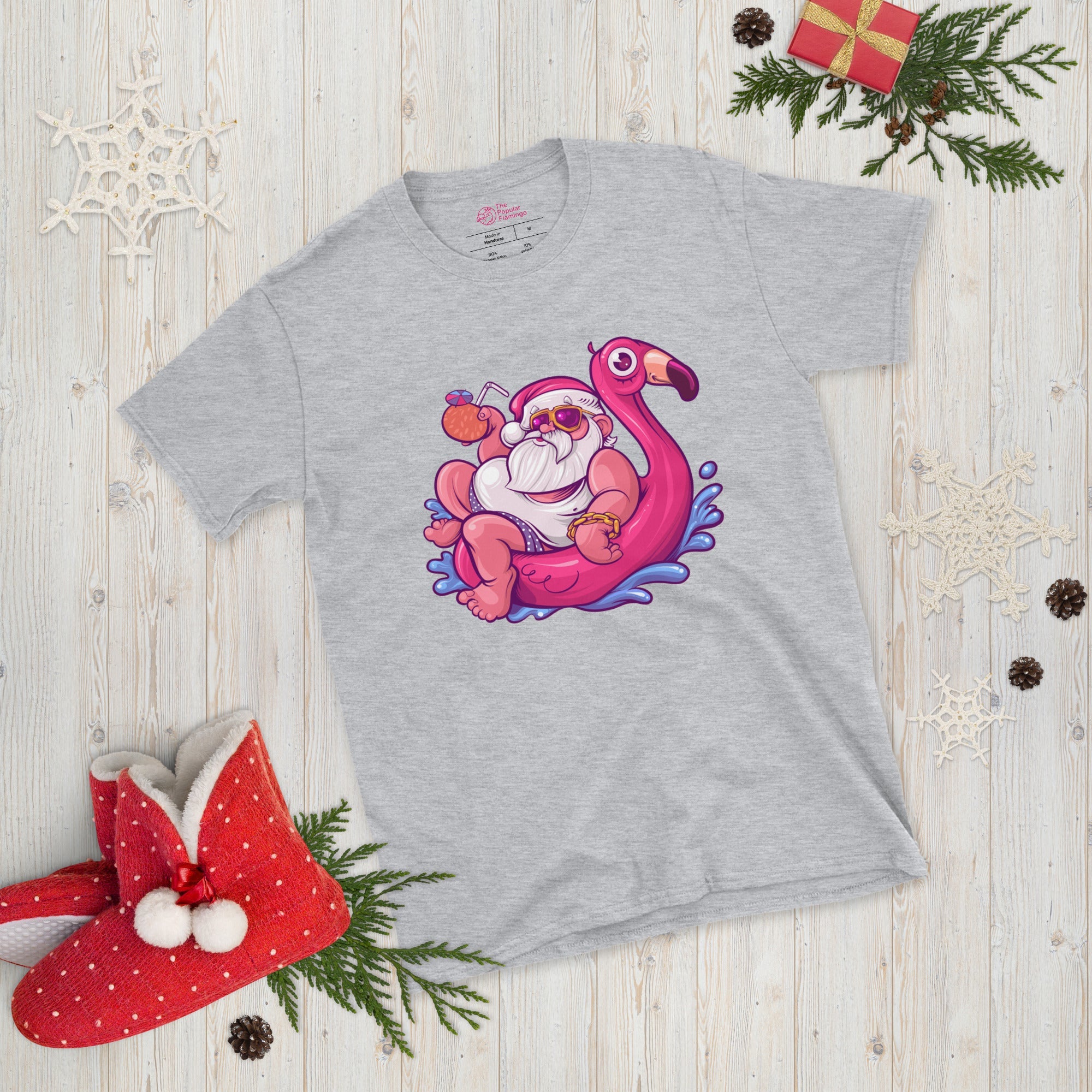 Relaxin' Santa Flamingo T-Shirt