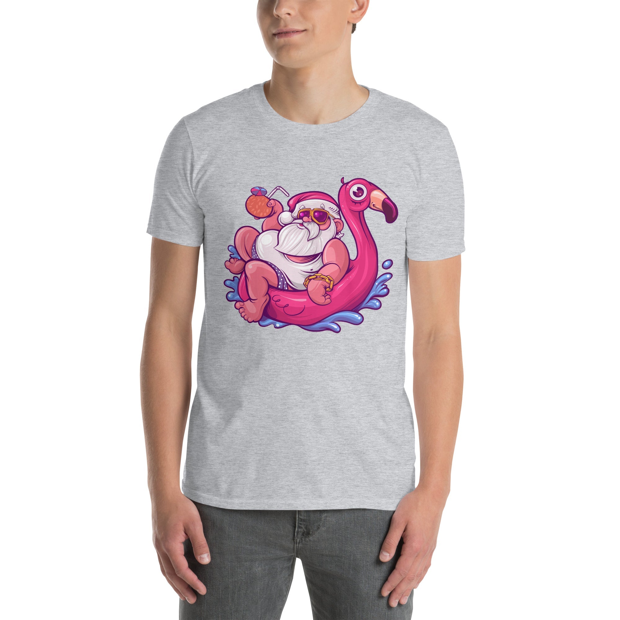 Relaxin' Santa Flamingo T-Shirt