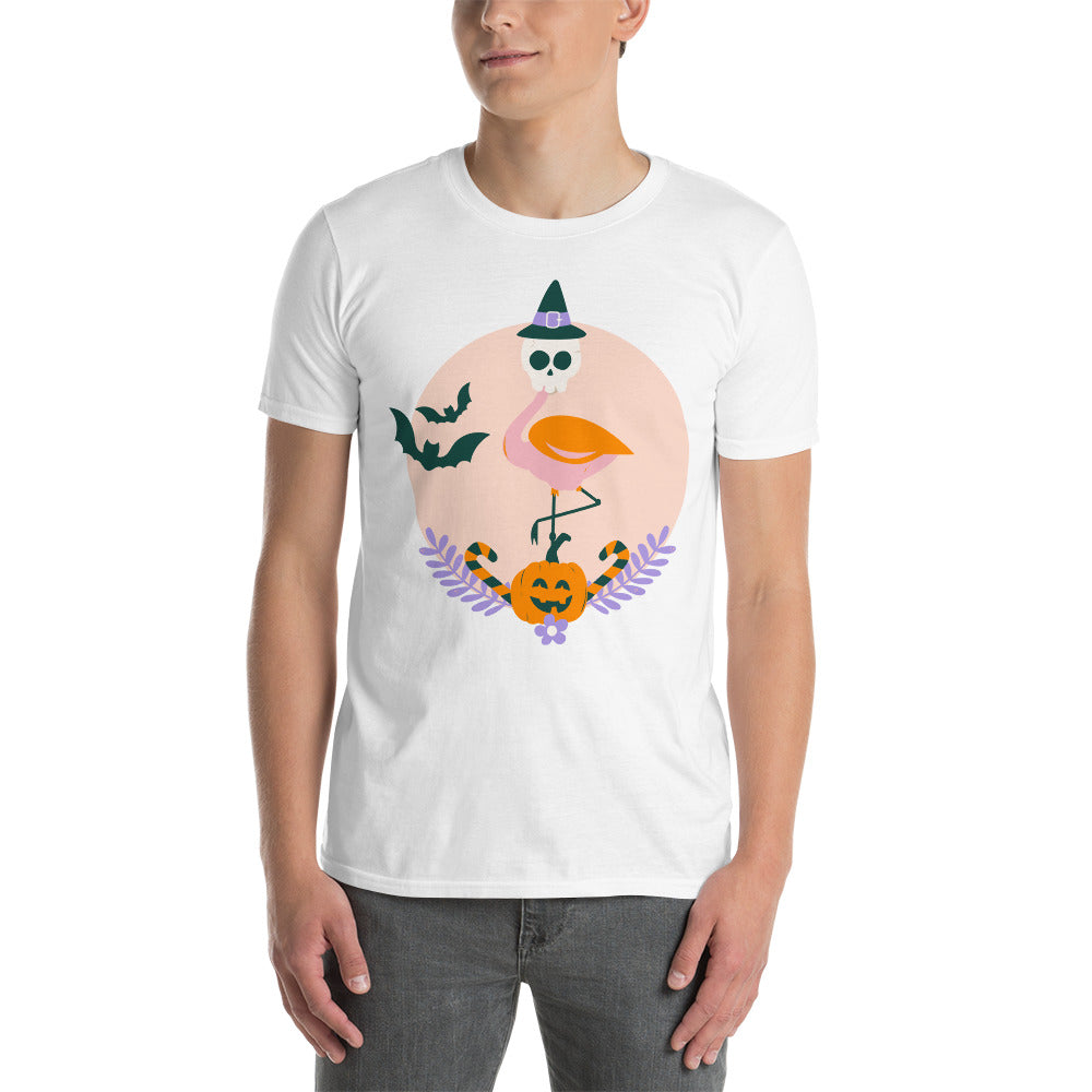 Flamingo Halloween Skull T-Shirt