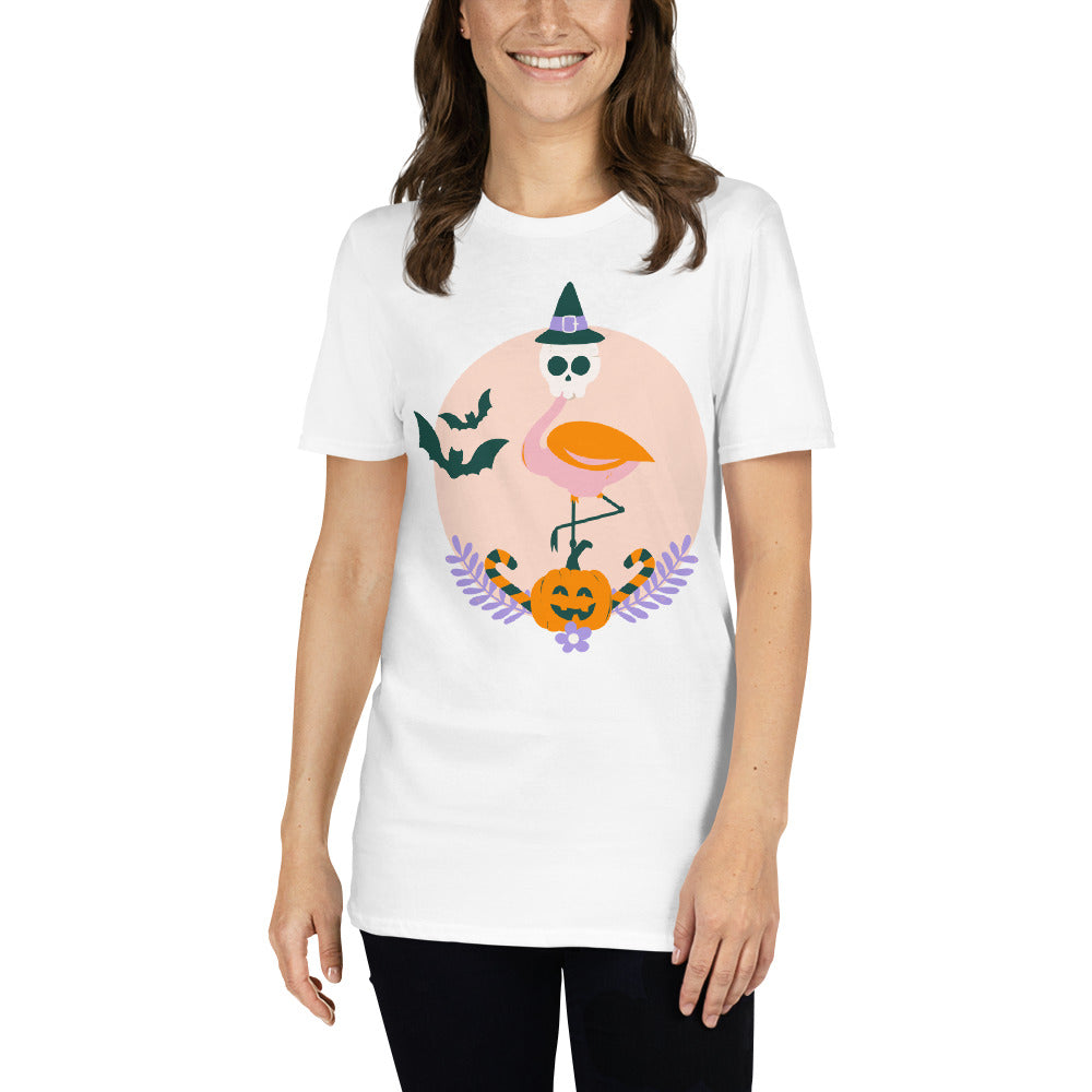 Flamingo Halloween Skull T-Shirt