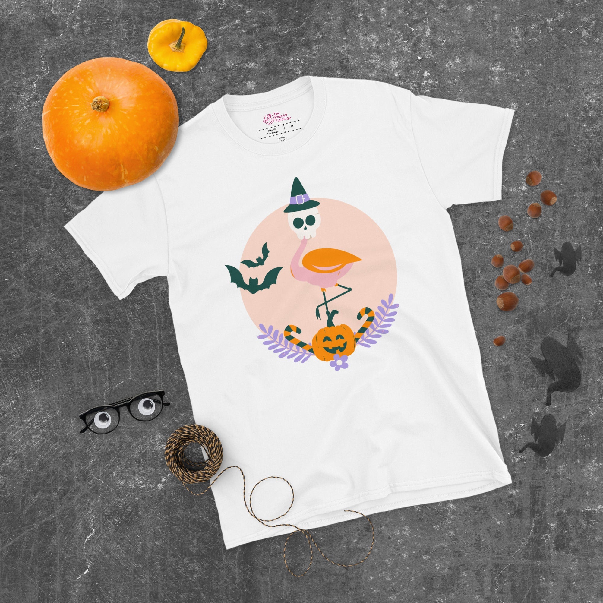 Flamingo Halloween Skull T-Shirt