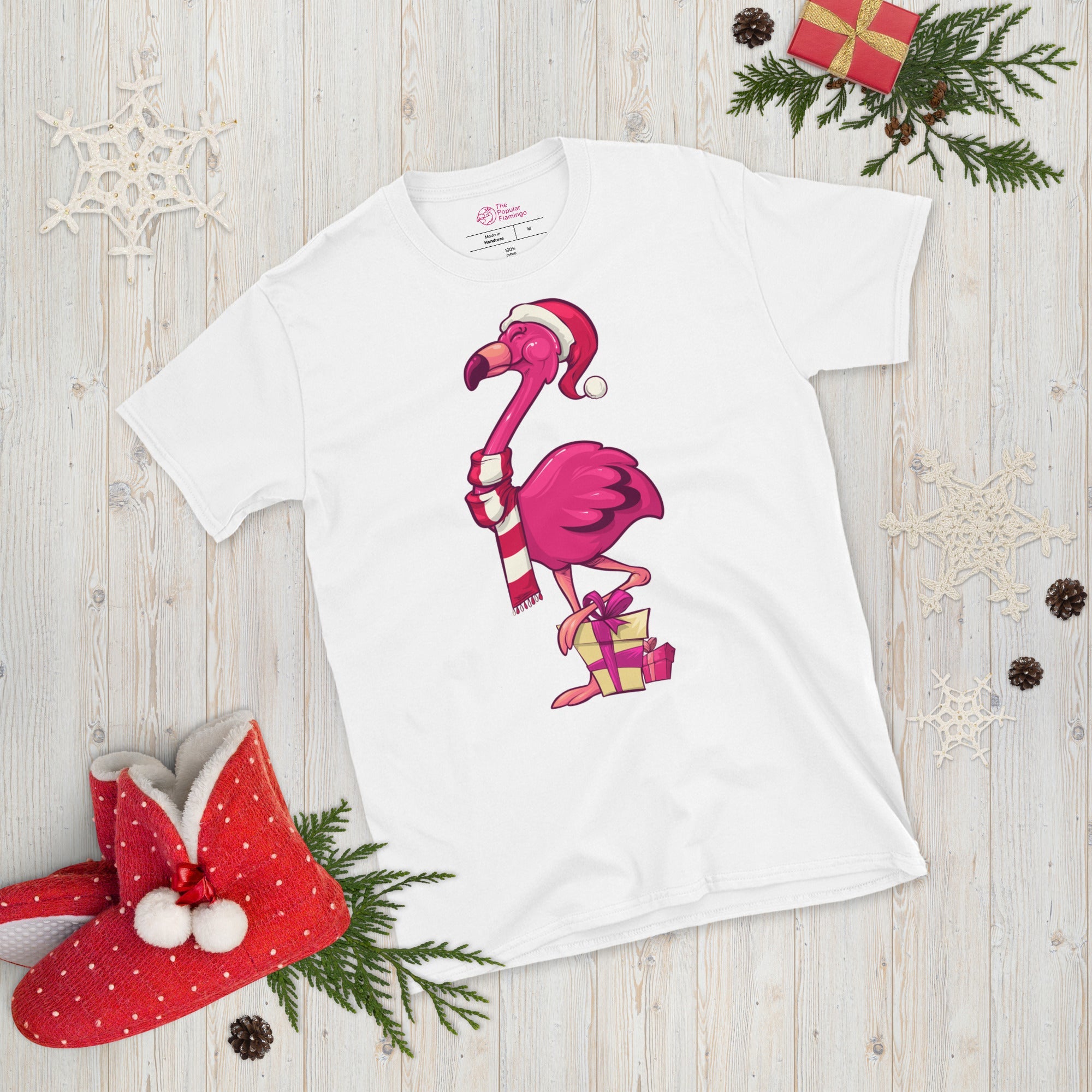 Original The Popular Flamingo Christmas T-Shirt