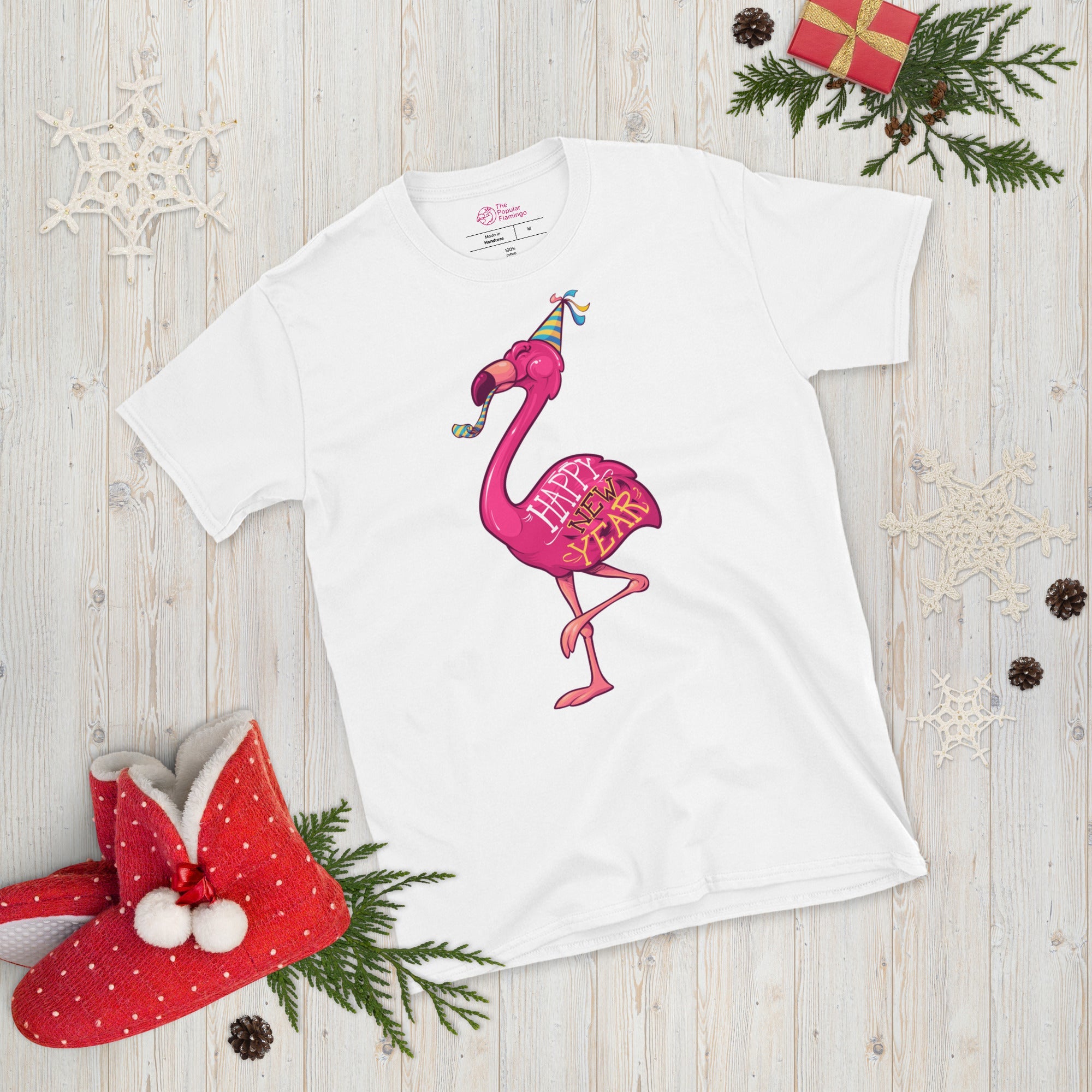 Original The Popular Flamingo Happy New Year T-Shirt