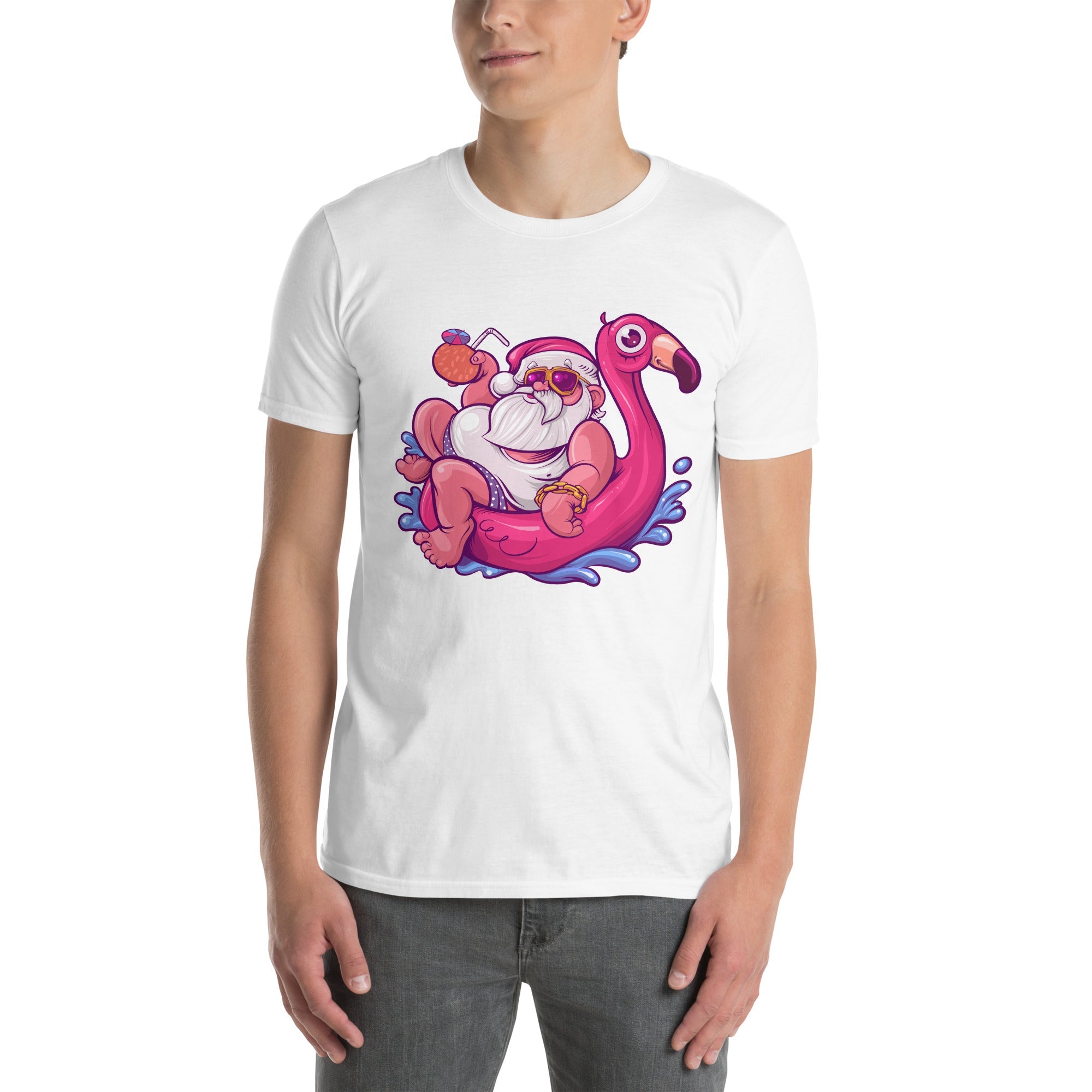 Relaxin' Santa Flamingo T-Shirt