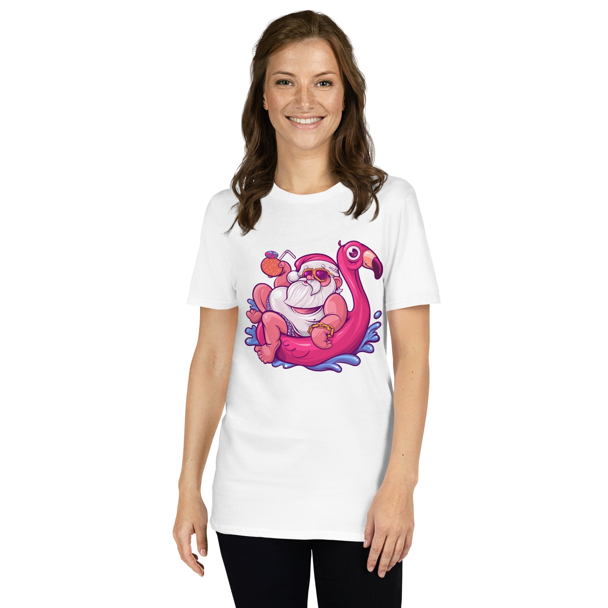 Relaxin' Santa Flamingo T-Shirt