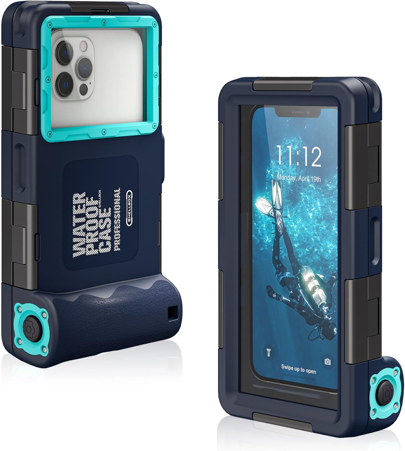 Universal Waterproof Phone Case for Snorkeling, IP68 Professional Diving Underwater Phone Case with Lanyard for iPhone Galaxy (Blue, Universal Waterproof Phone Case)