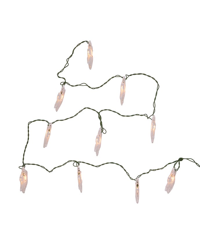 10-Light White Snowflake Light Set