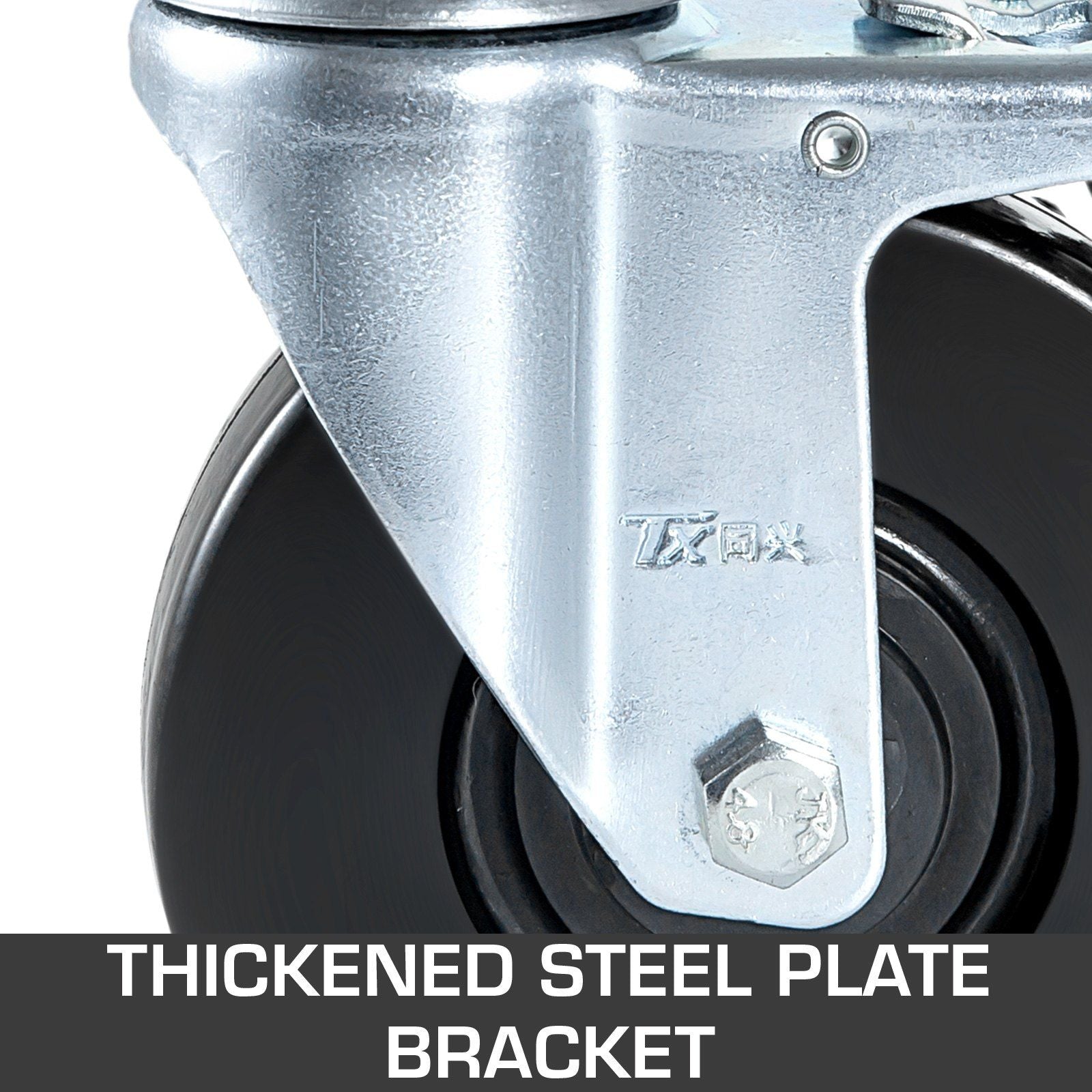 VEVOR Baker Scaffold Wheels 4 Pack 5" Scaffolding Wheels 1" Solid Round Stem 280LBS Wheels for Scaffolding Rubber Scaffold Wheels with Dual Locking Heavy Duty Casters Capacity