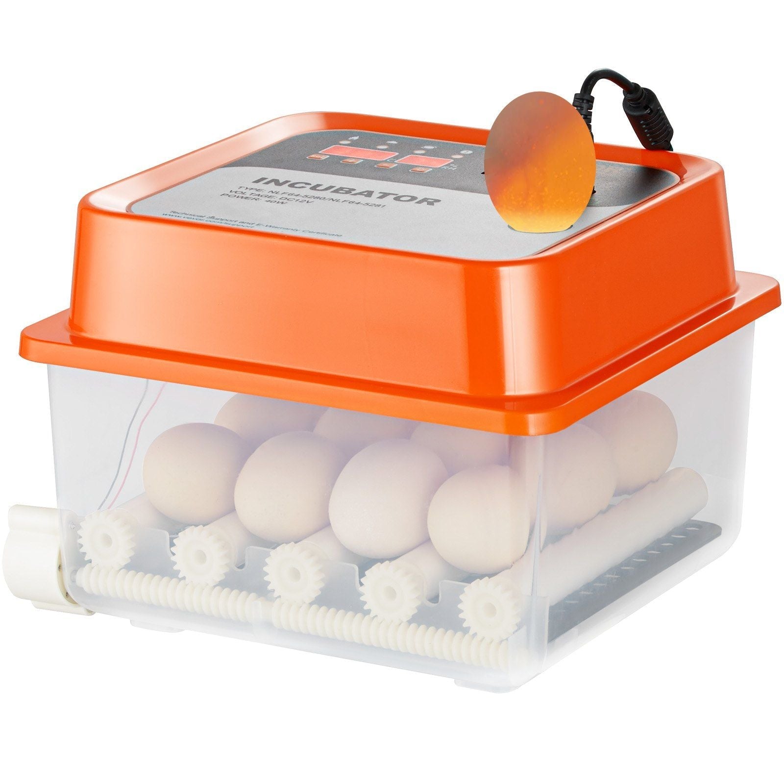 VEVOR Egg Incubator, Incubators for Hatching Eggs, Automatic Egg Turner with with Temperature and Humidity Control, 12 Eggs Poultry Hatcher with ABS Transparent Shell for Chicken, Duck, Quail