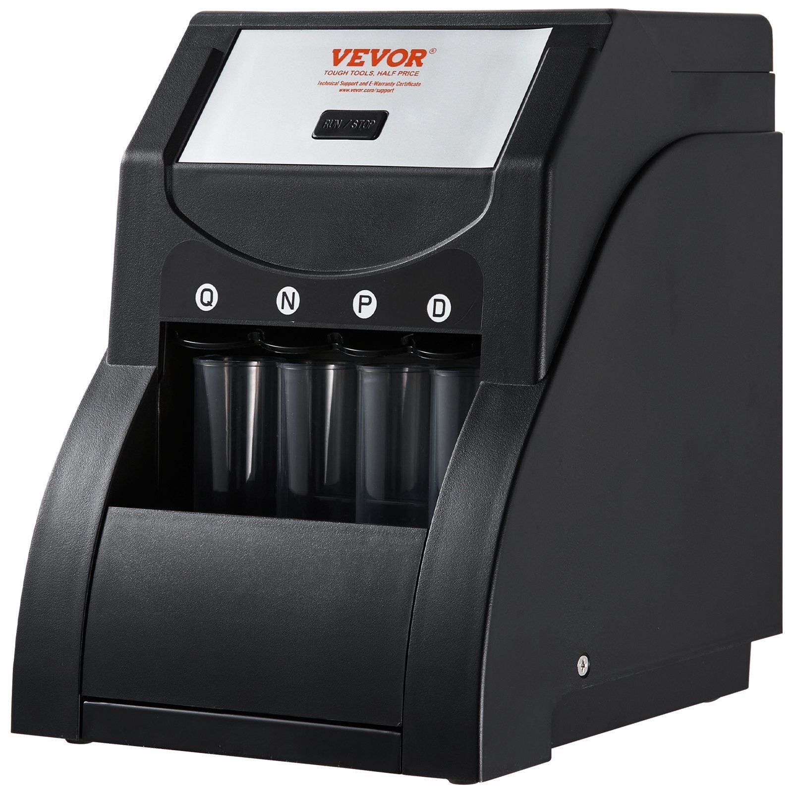 VEVOR USD Coin Sorter, Coin Sorter Machine for USD Coin 1¢ 5¢ 10¢ 25¢, Sorts up to 230 Coins/min, Coin Sorter and Wrapper Machine Holds 200 Coins Included 4 Coin Tubes, Black