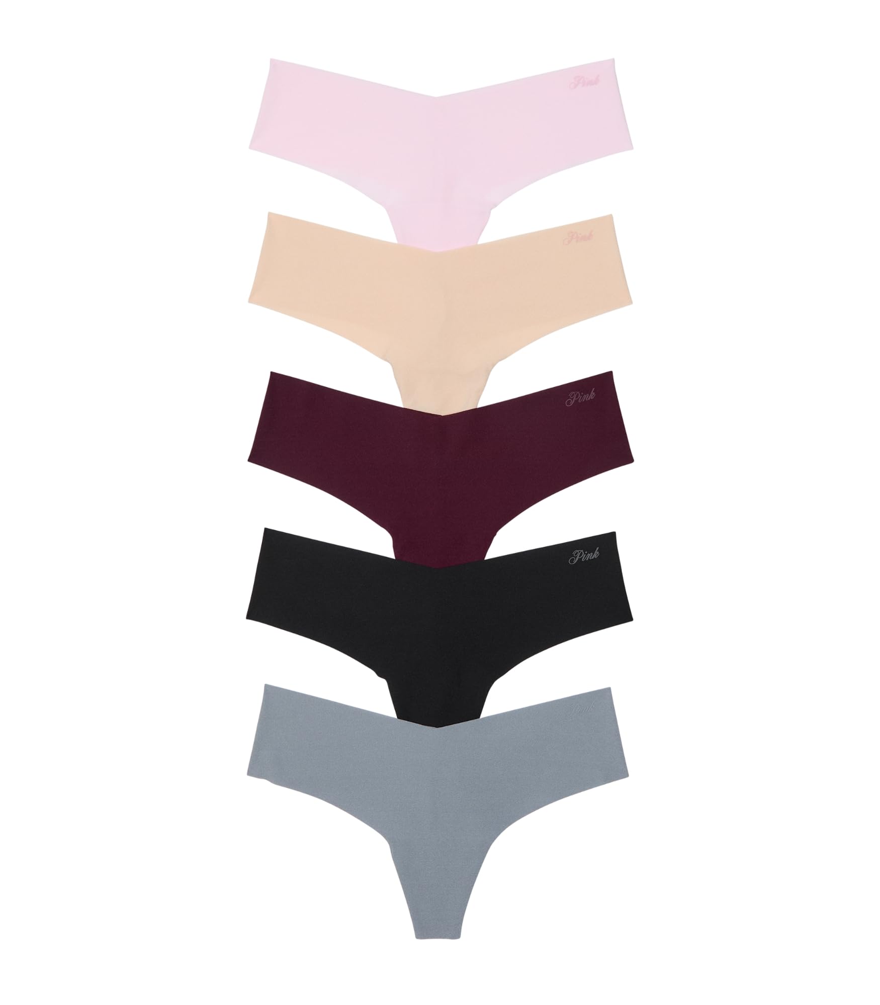 Victoria's Secret PINK Women's No Show Thong Underwear, Panties for Women, Multi Pack (XS-XXL)