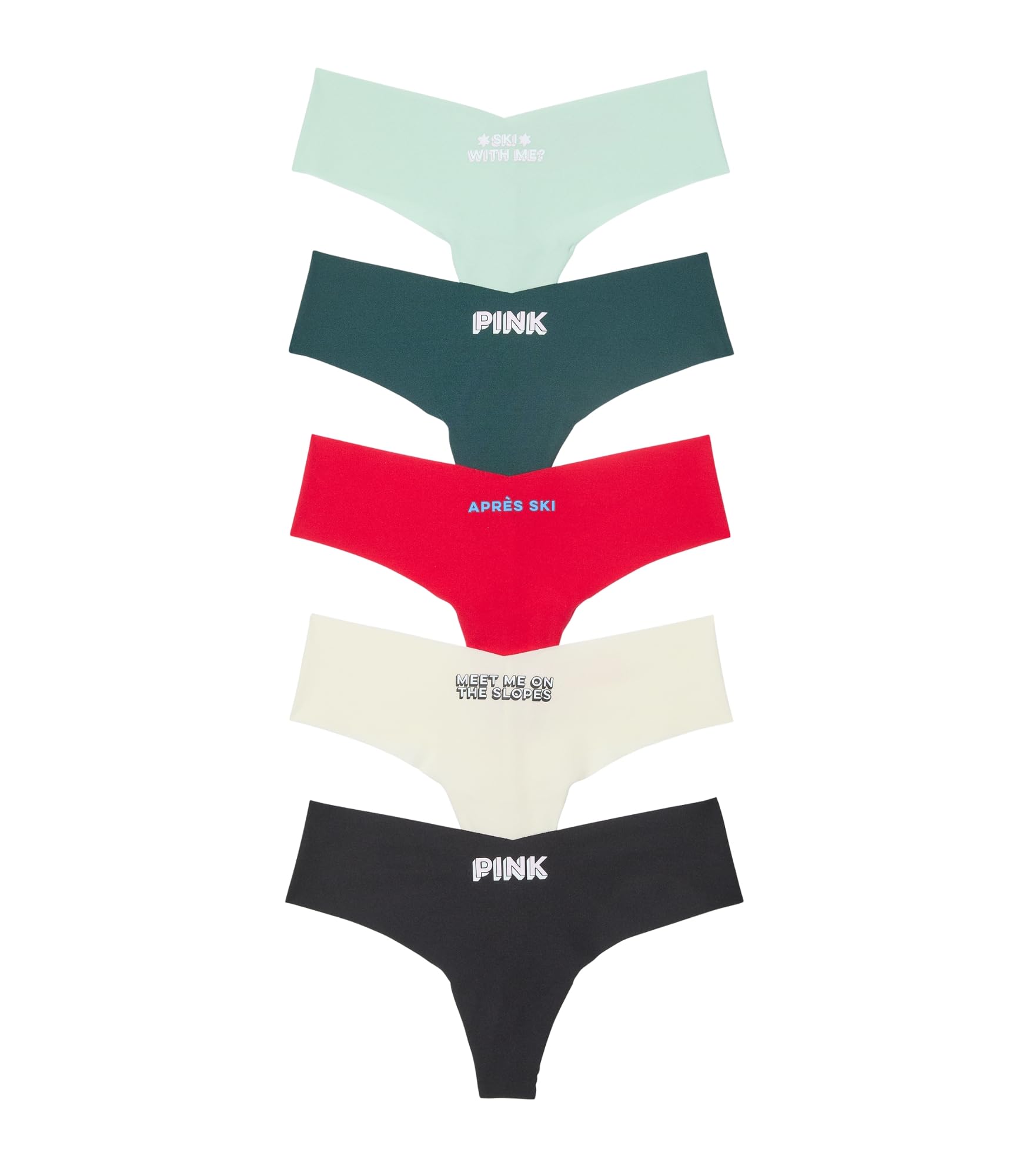 Victoria's Secret PINK Women's No Show Thong Underwear, Panties for Women, Multi Pack (XS-XXL)