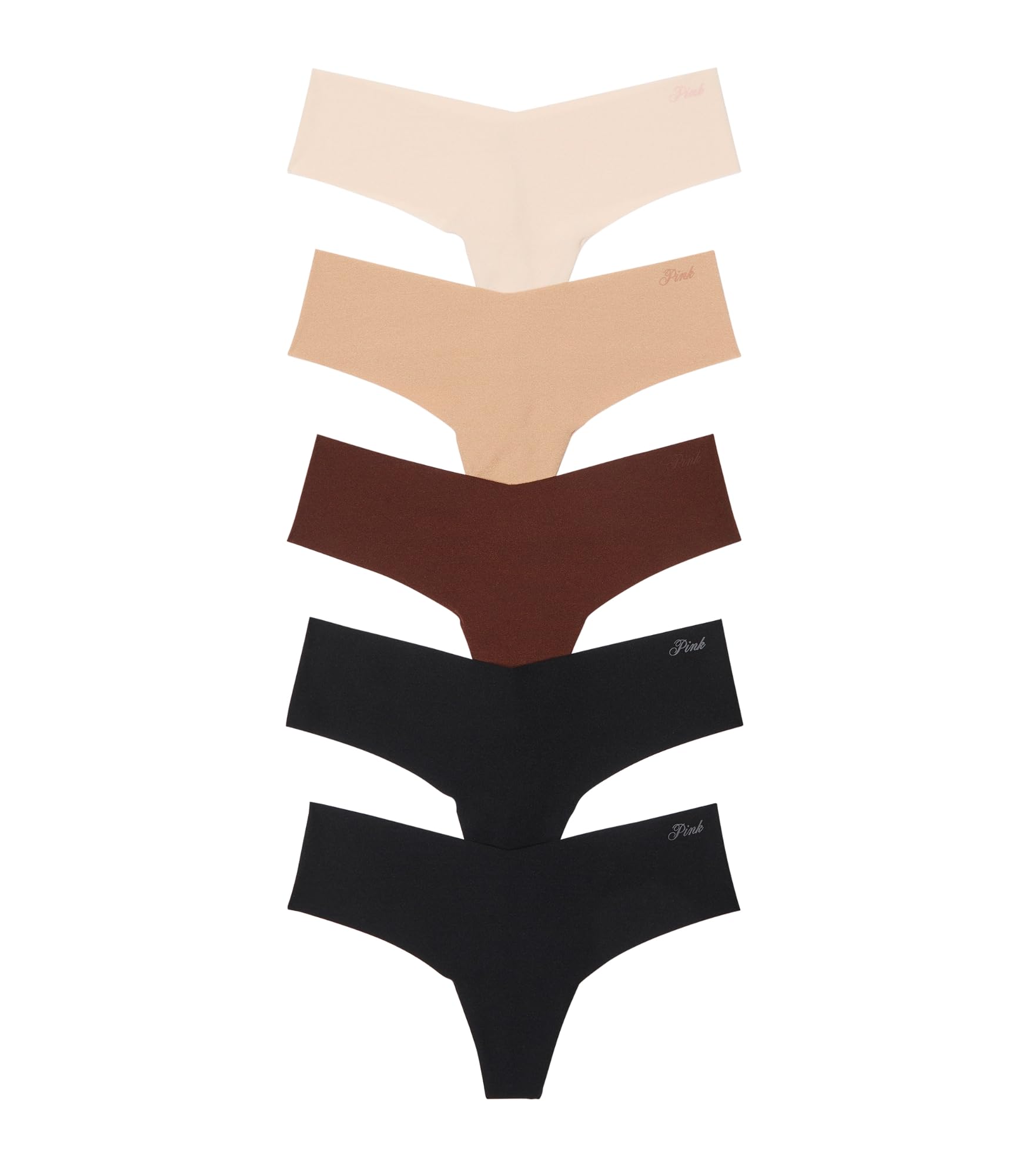 Victoria's Secret PINK Women's No Show Thong Underwear, Panties for Women, Multi Pack (XS-XXL)