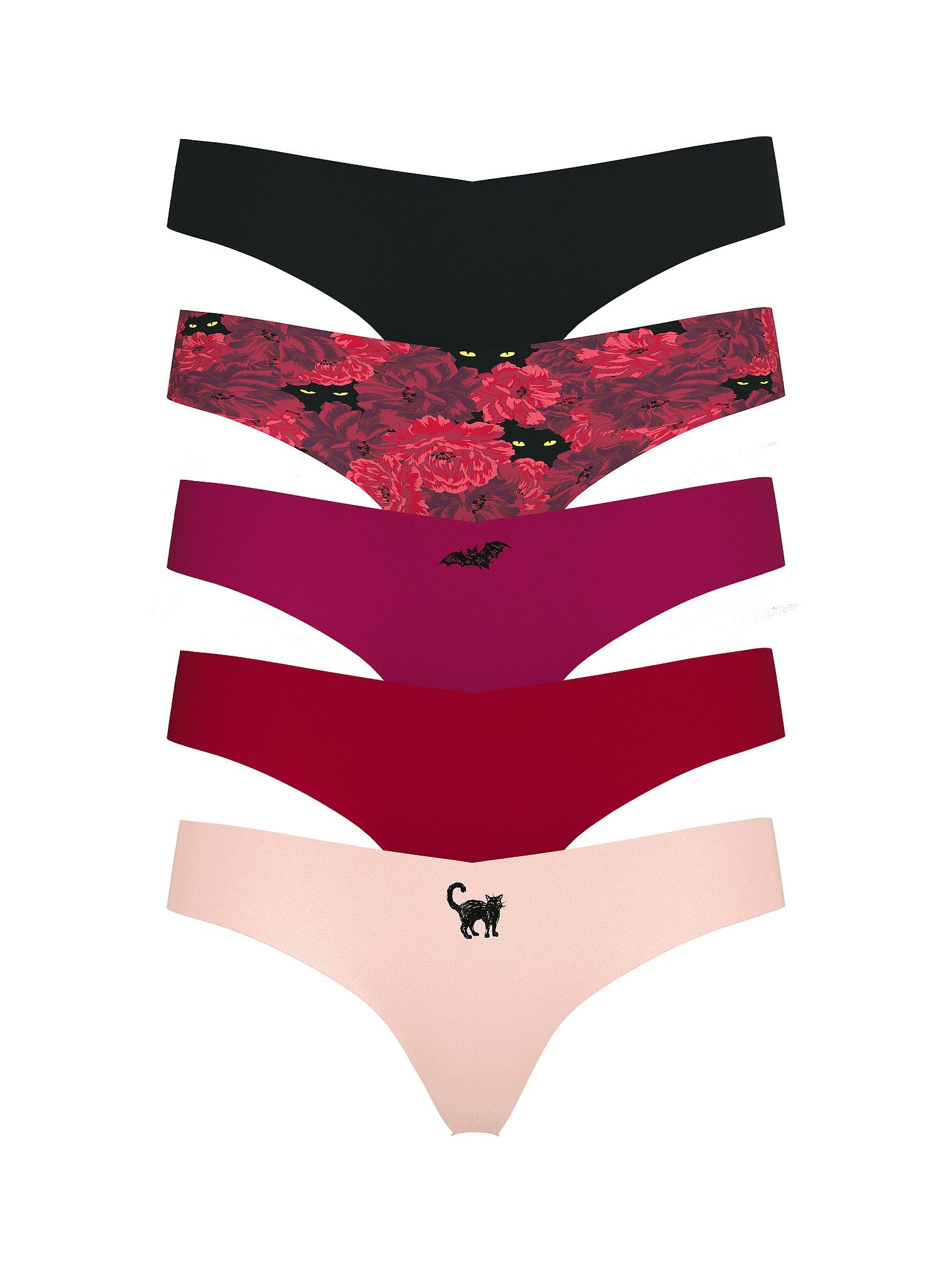Victoria's Secret Women's No Show Thong Underwear, Panties for Women, Multi Pack (XS-XXL)