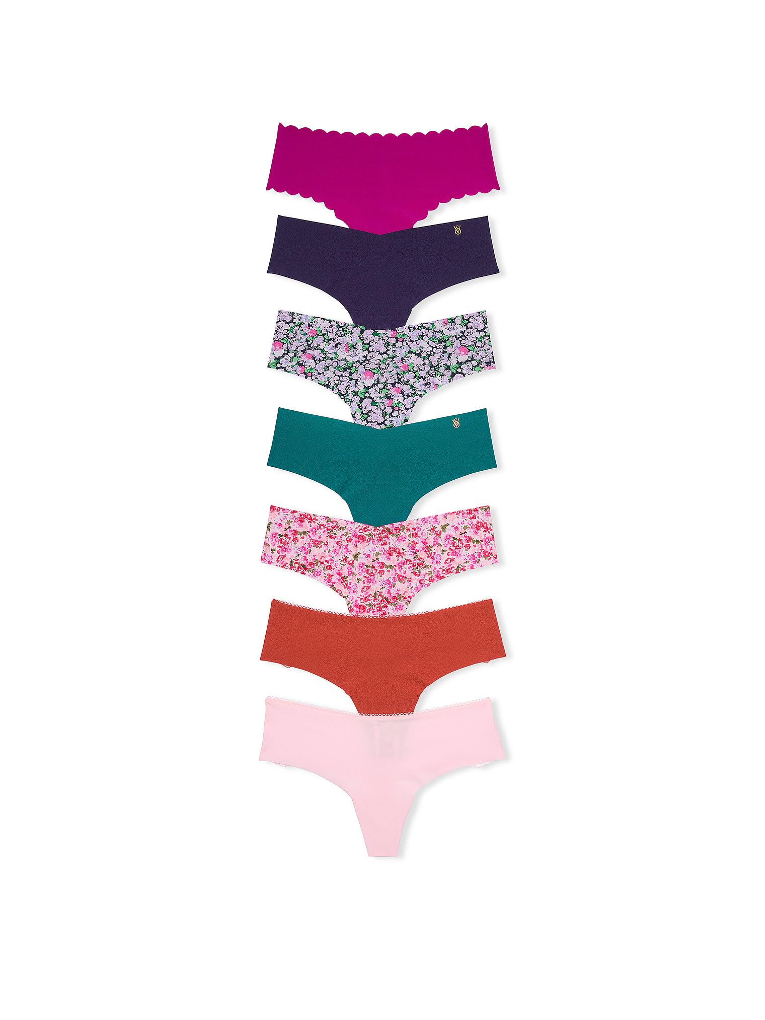Victoria's Secret Women's No Show Thong Underwear, Panties for Women, Multi Pack (XS-XXL)