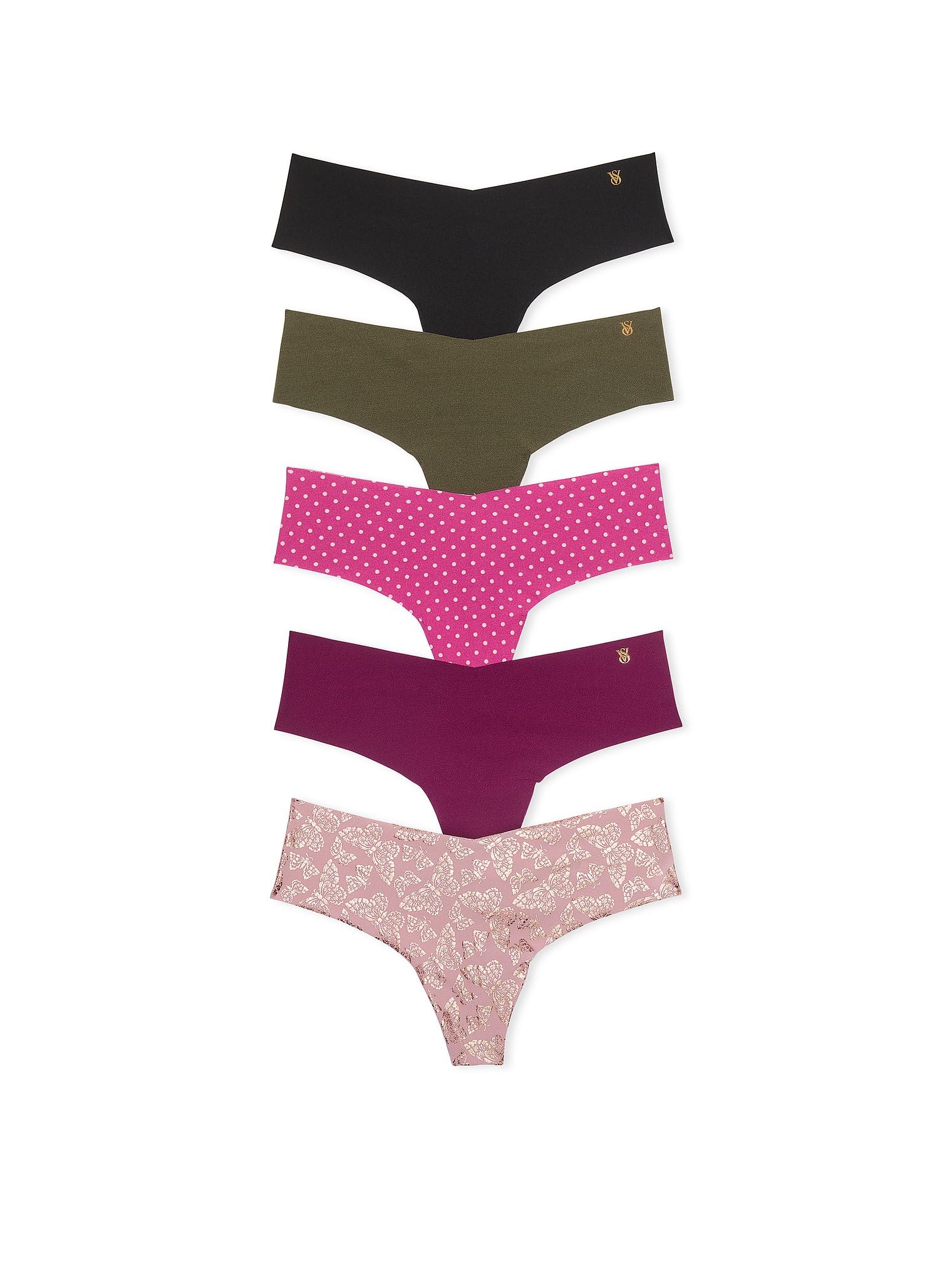Victoria's Secret Women's No Show Thong Underwear, Panties for Women, Multi Pack (XS-XXL)