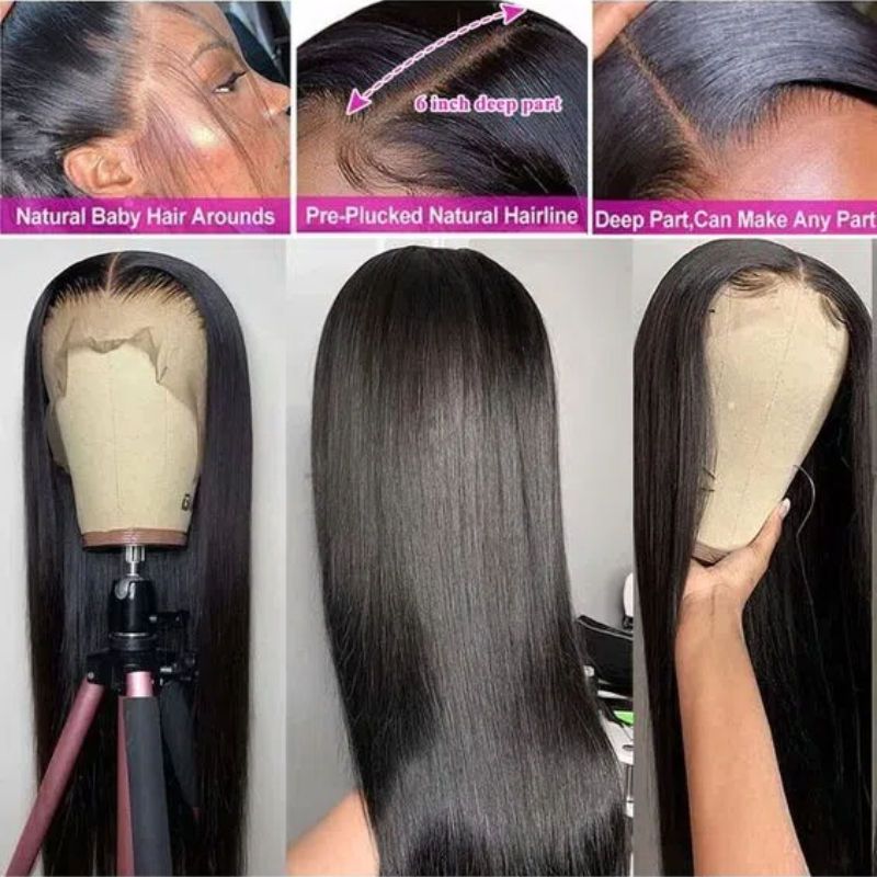 Vietnamese Raw Hair 250% Density Straight Lace Frontal Wigs Human Hair Lace Front Transparent Hd Lace Wig For Black Women