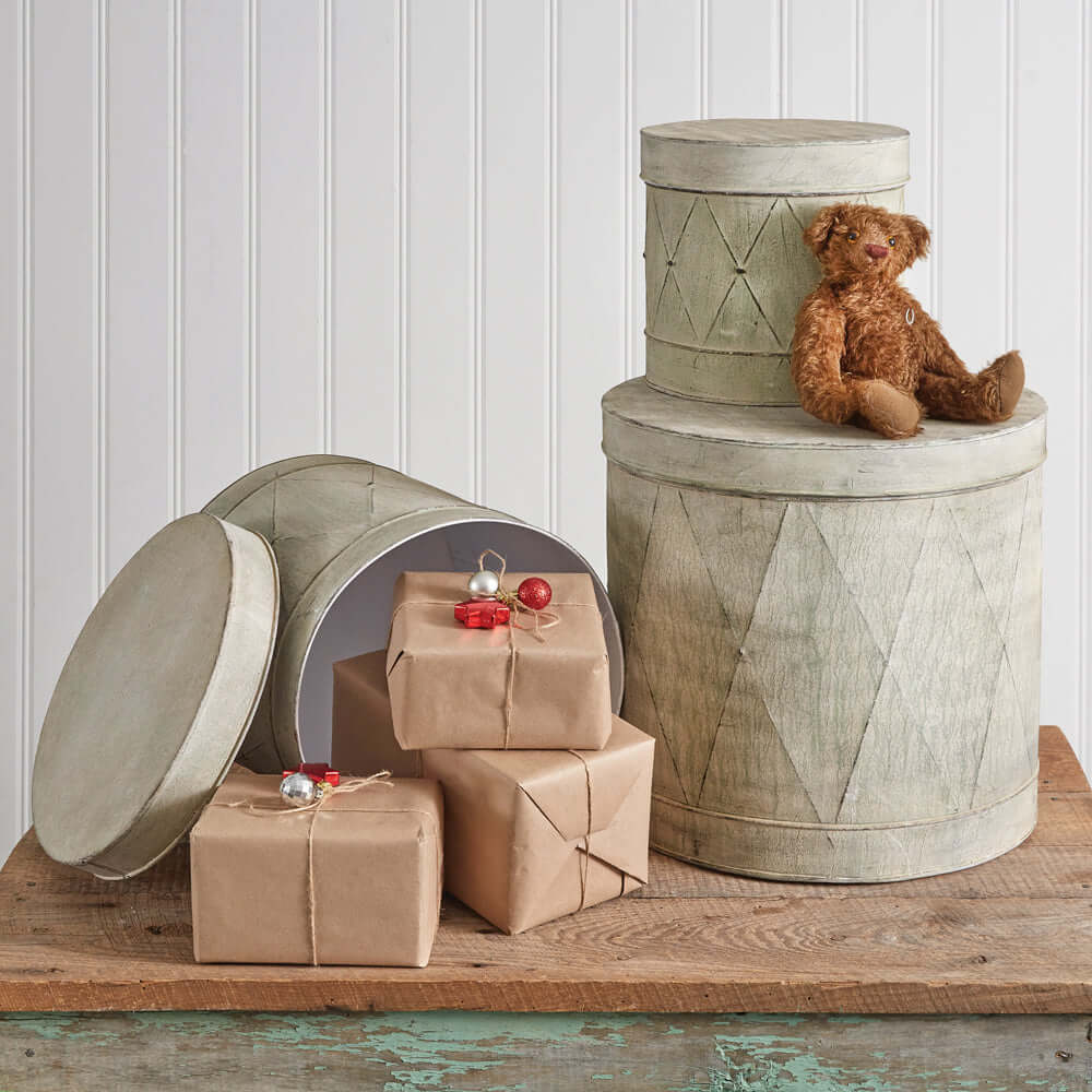 Vintage Inspired Metal Nutcracker Drum Storage Containers (Set of 3)