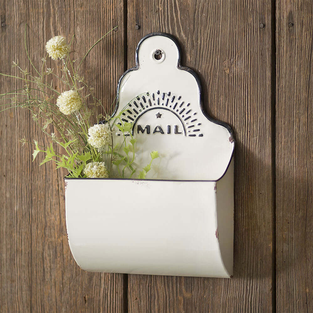 Vintage Metal Wall Bin Mail Organizer