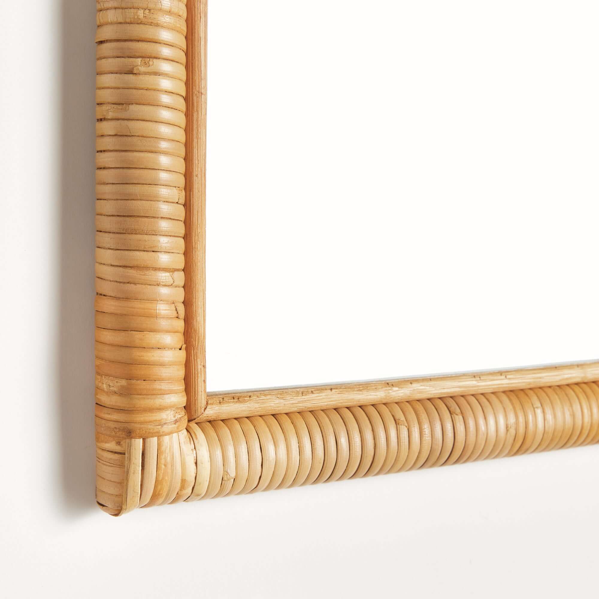 Vintage Rattan Framed Arch Wall Mirror for Coastal Homes